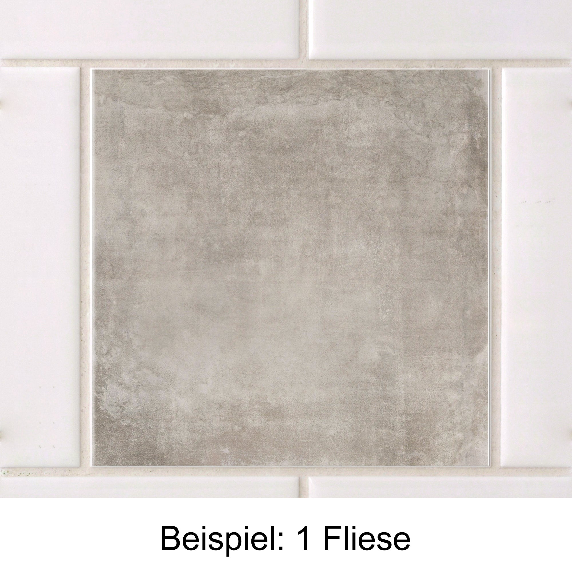 Graue Fliese mit mattem Finish, quadratisch.