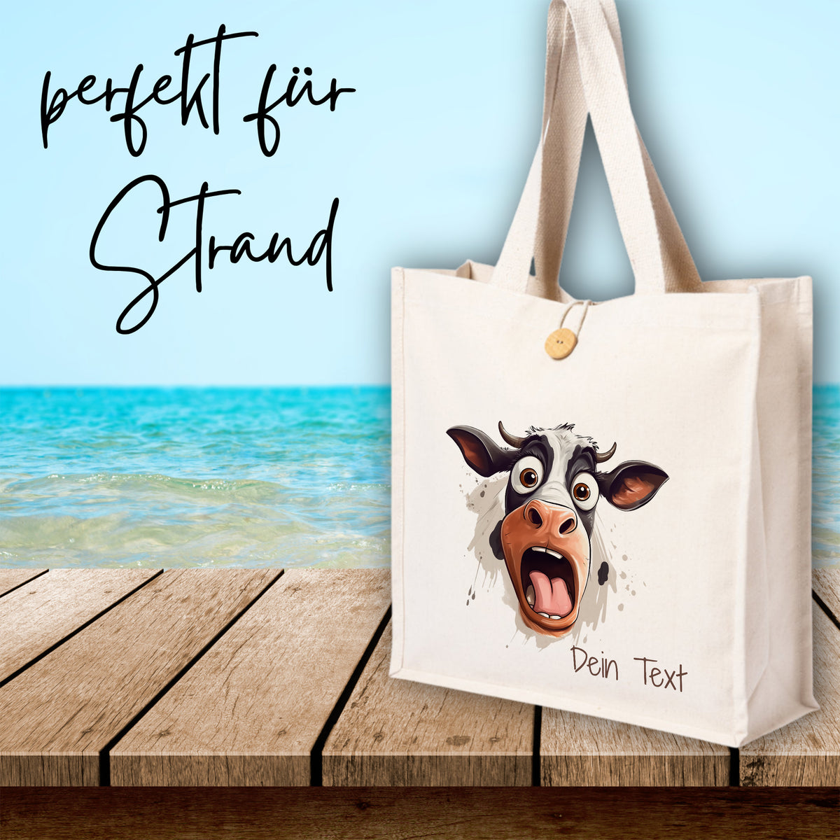 Tasche mit Kuhmotiv