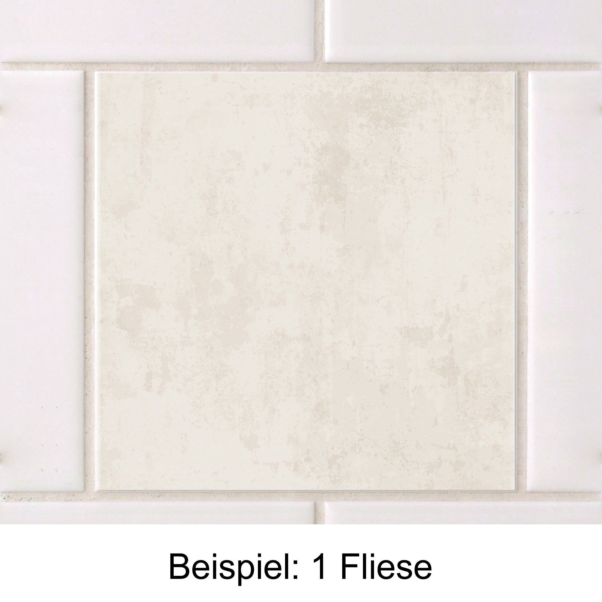 Beige, quadratische Fliese mit mattem Finish.