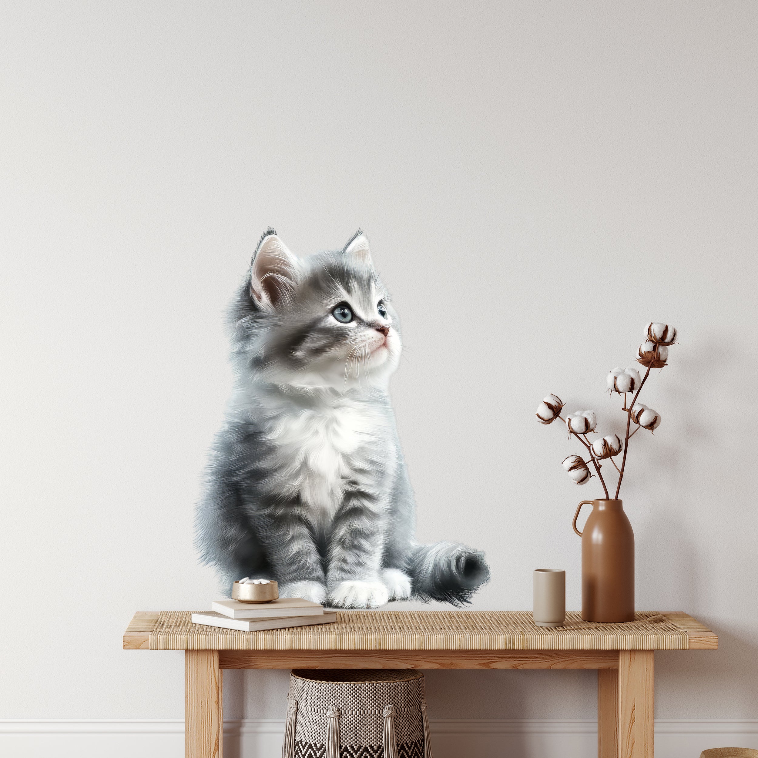 wandtattoo katze dekor für wohnzimmer, katzendekor