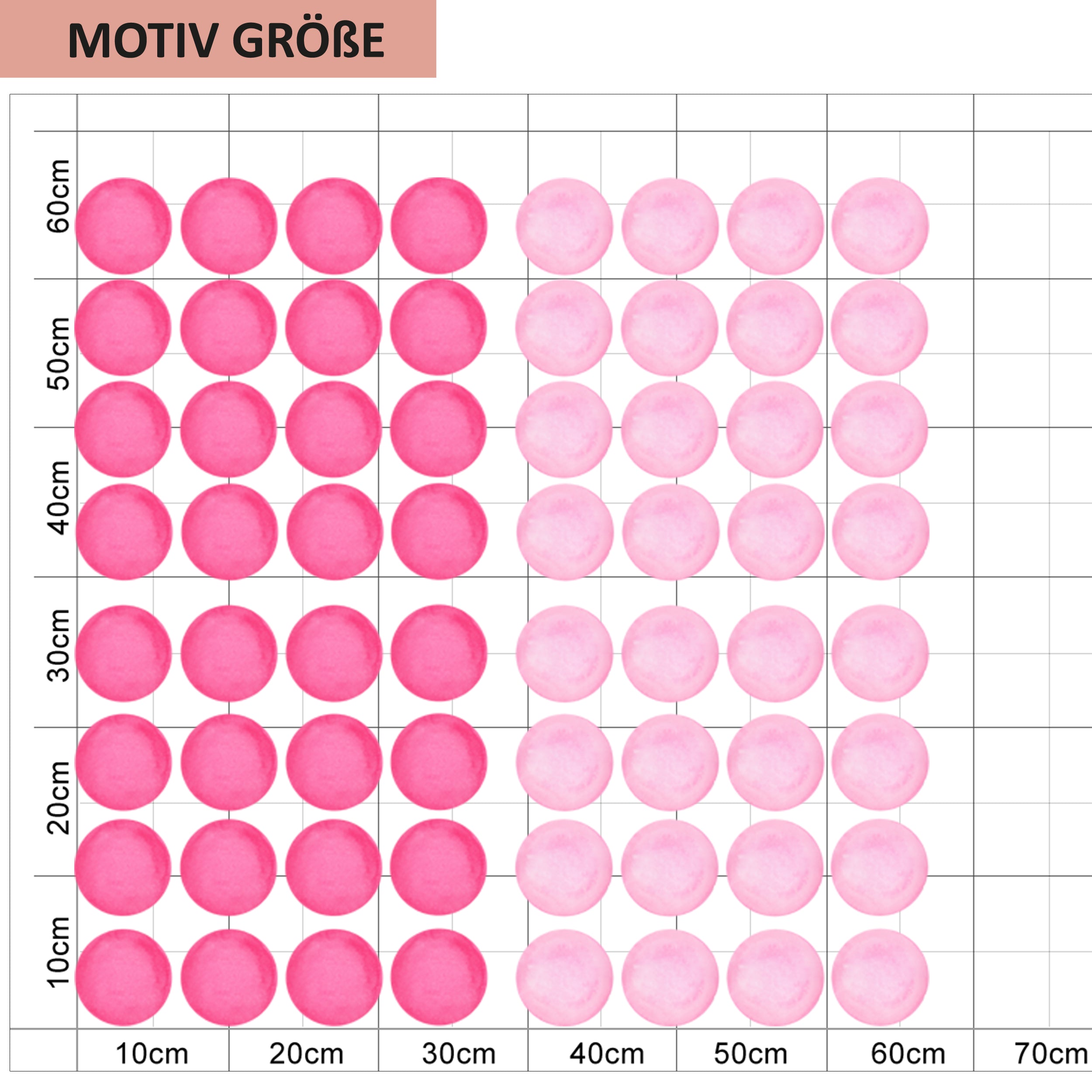 Runde, pinke und hellrosa Motive in verschiedenen Größen.