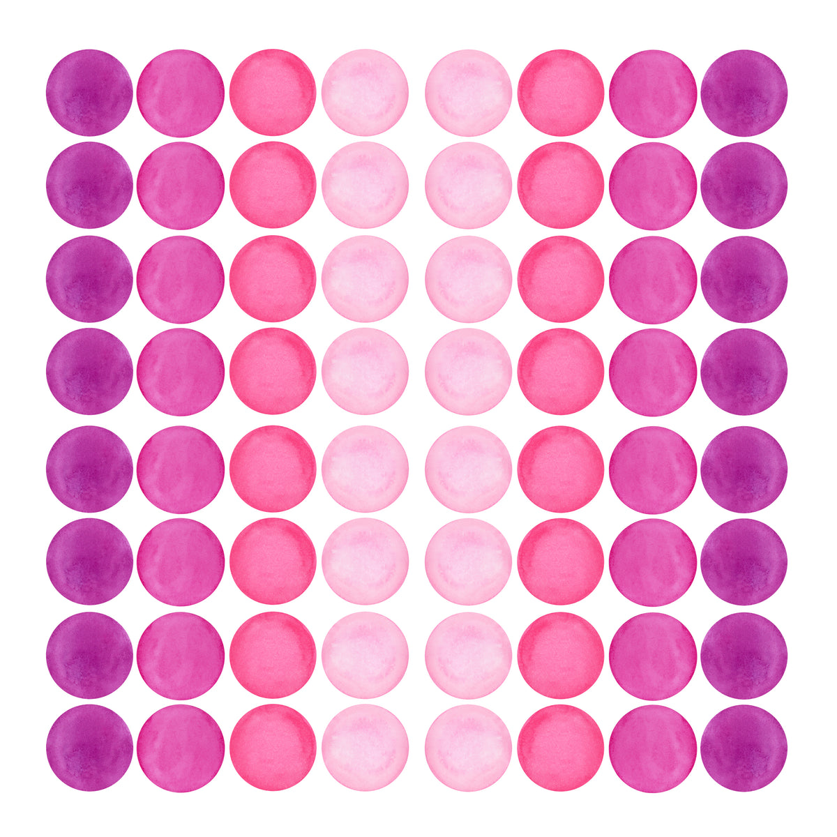 Bunte Kreise in verschiedenen Rosa- und Lilatönen.