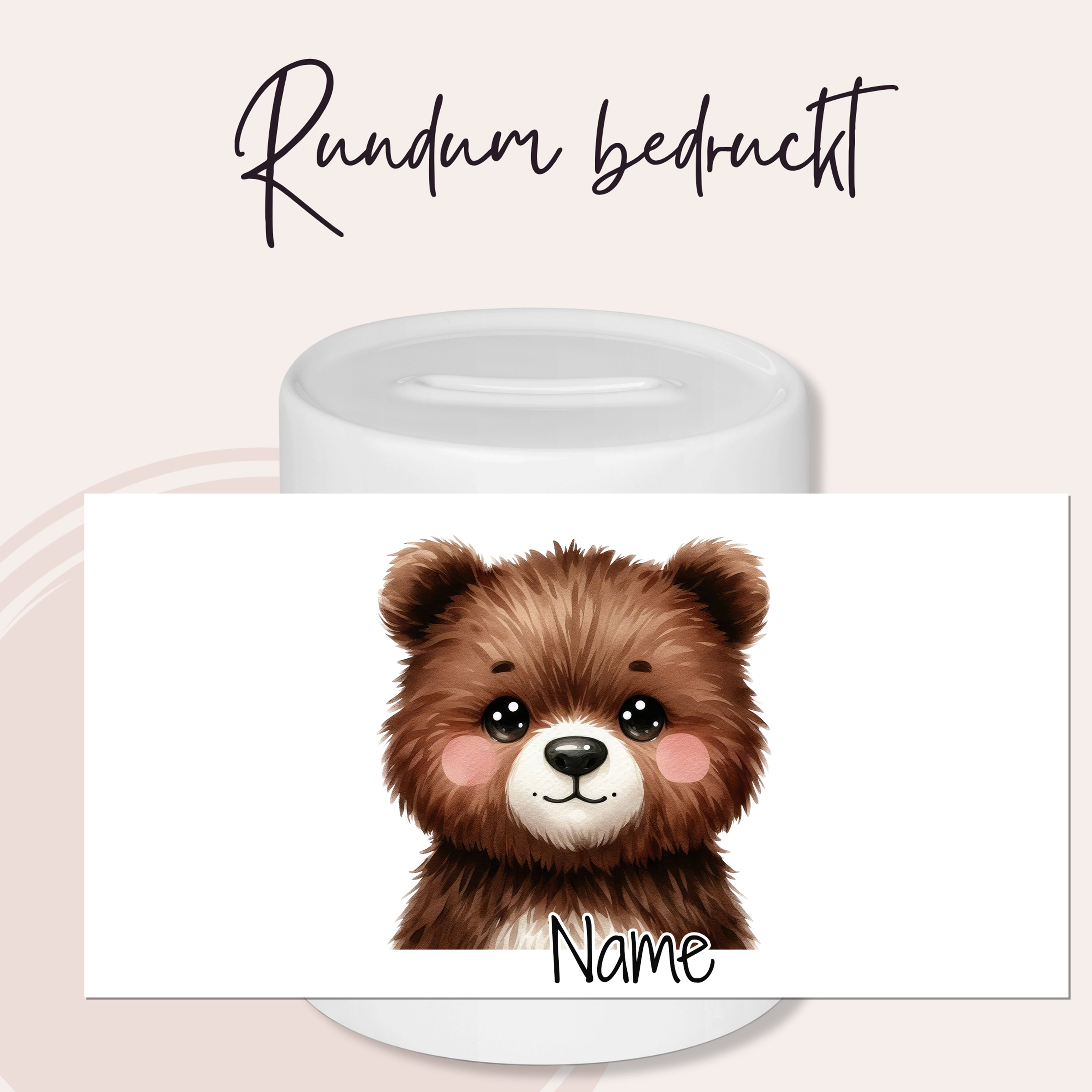 Brauner Bär mit niedlichem Gesicht, personalisierbar.