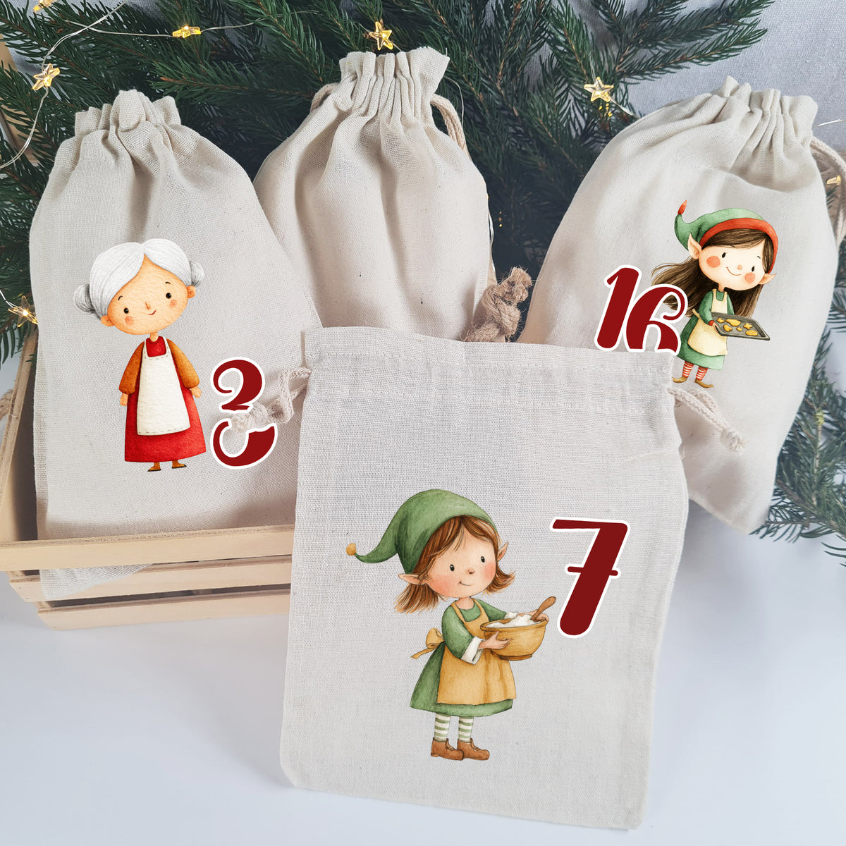 Adventskalender zum Befüllen Backstube