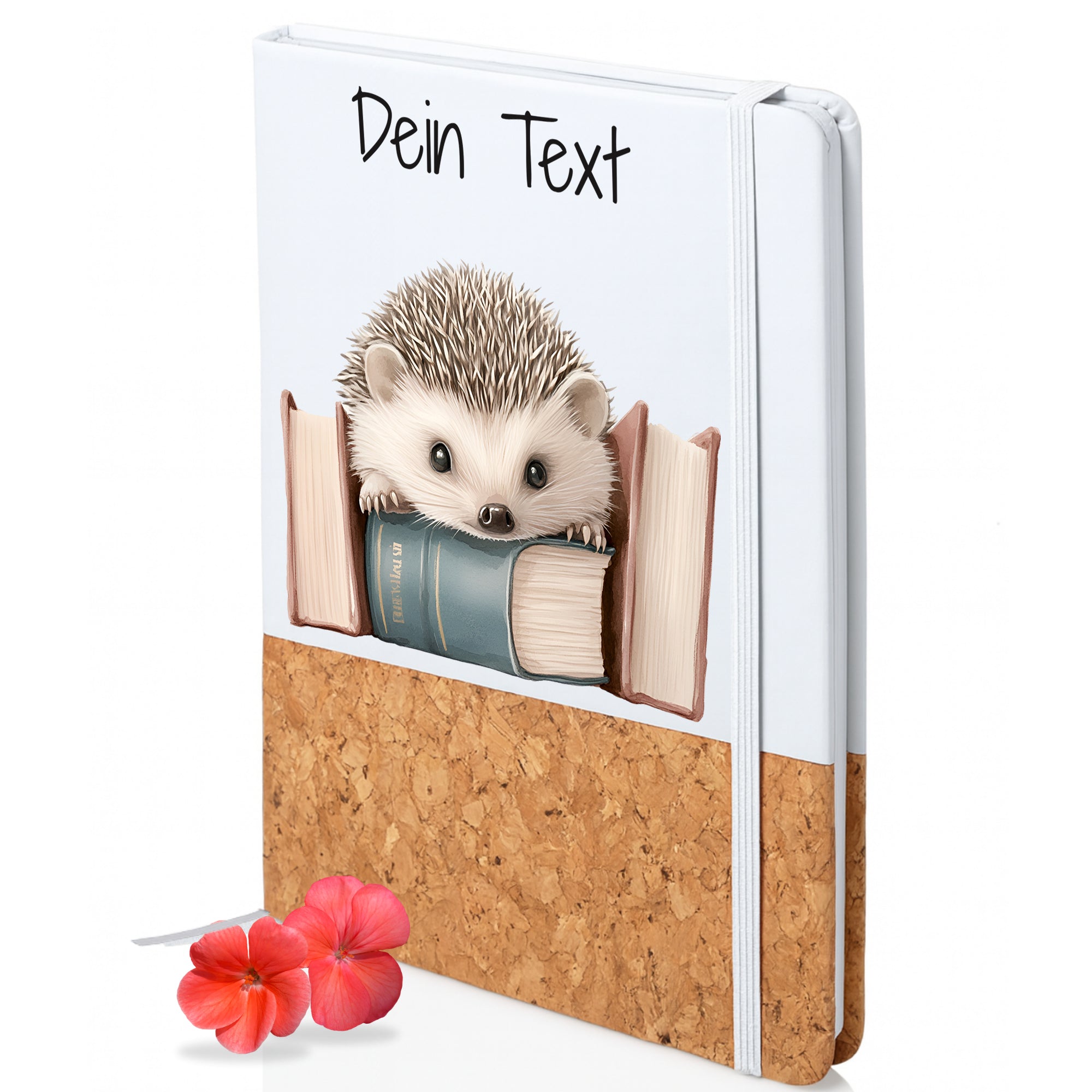 Notizbuch mit Igelmotiv und personalisierbarem Text