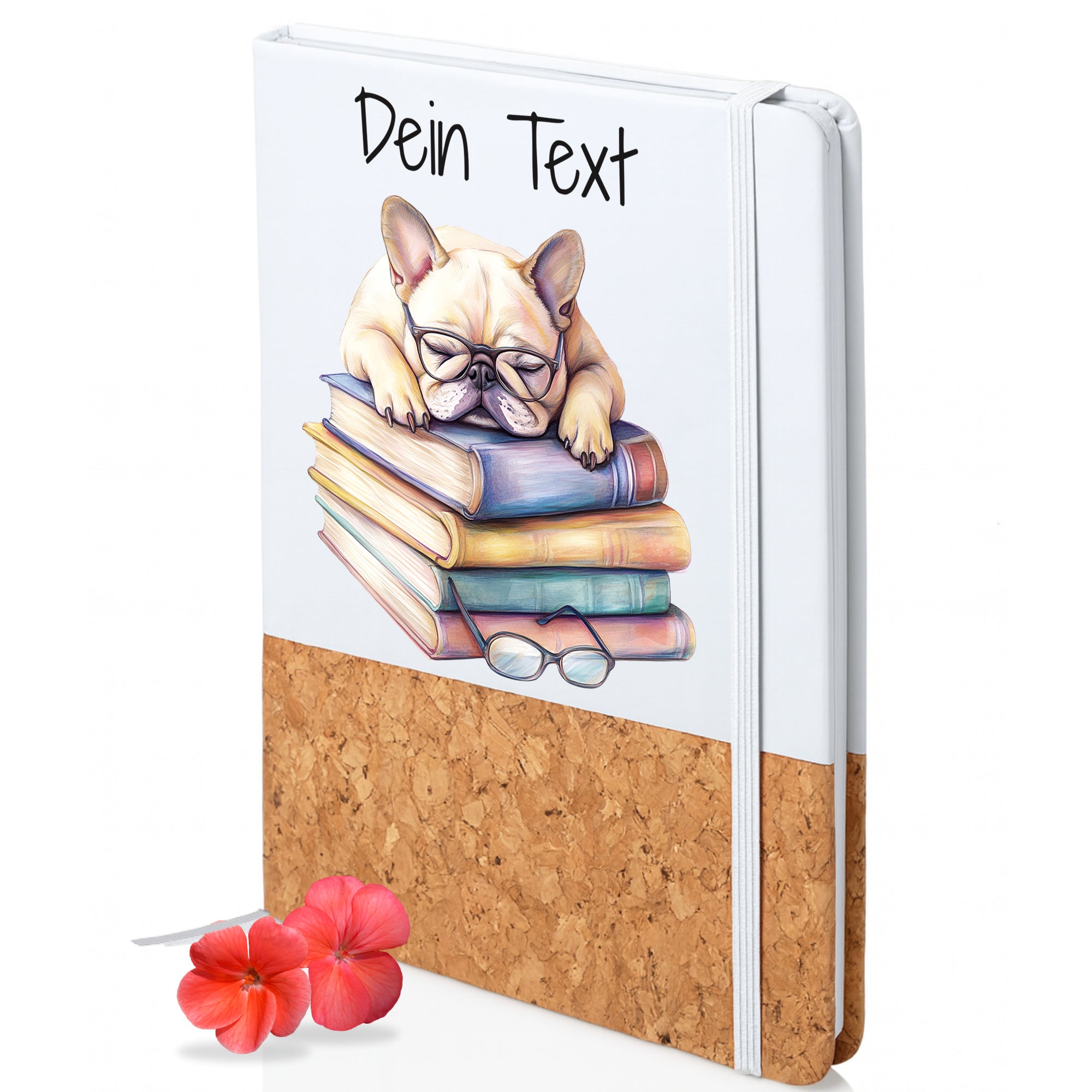 Notizbuch mit Hundemotiv und personalisierbarem Text
