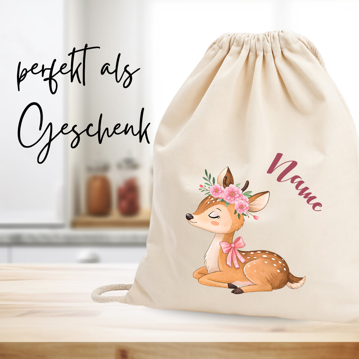 Tasche Reh mit Blumen