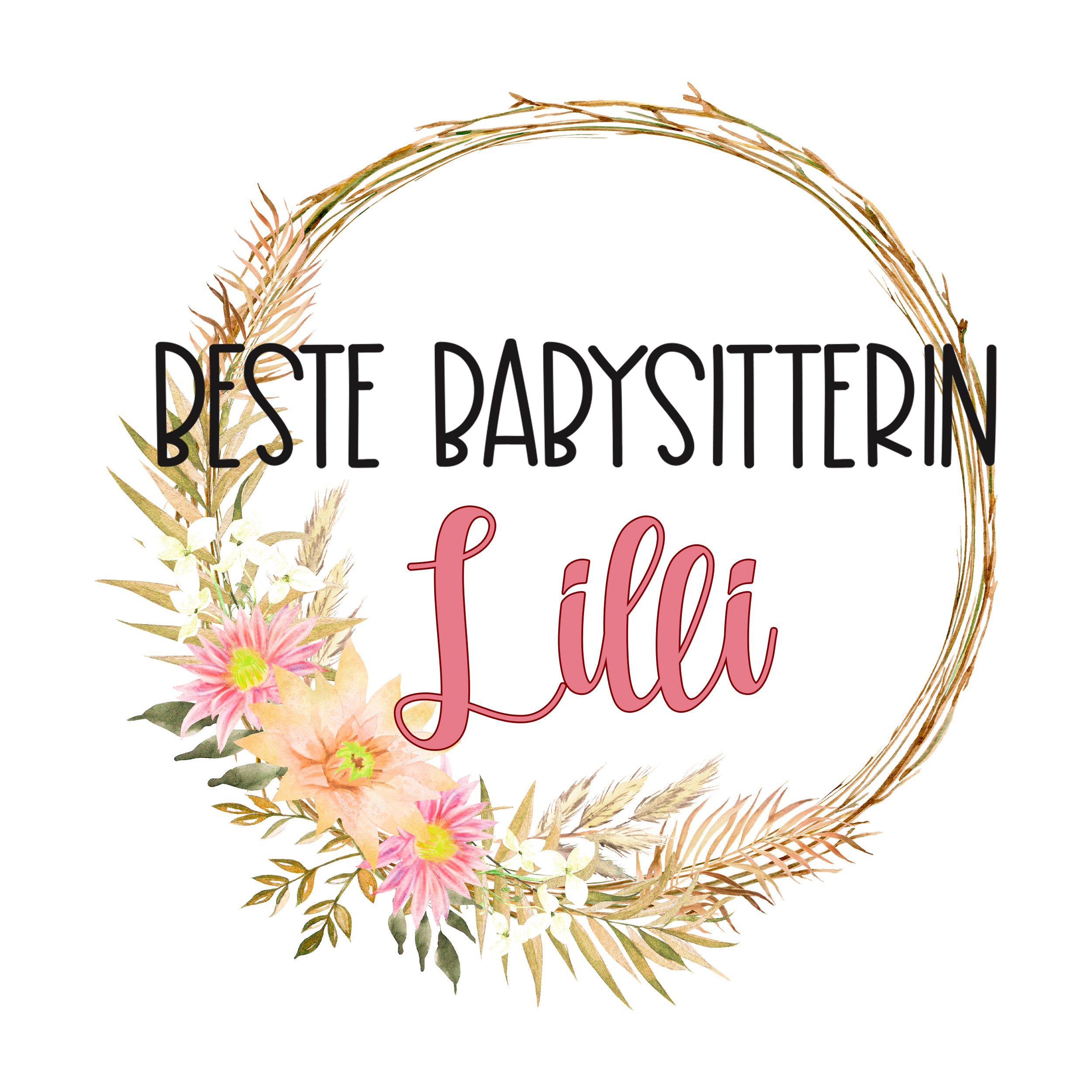 Beste Babysitterin Lilli mit floralen Akzenten.