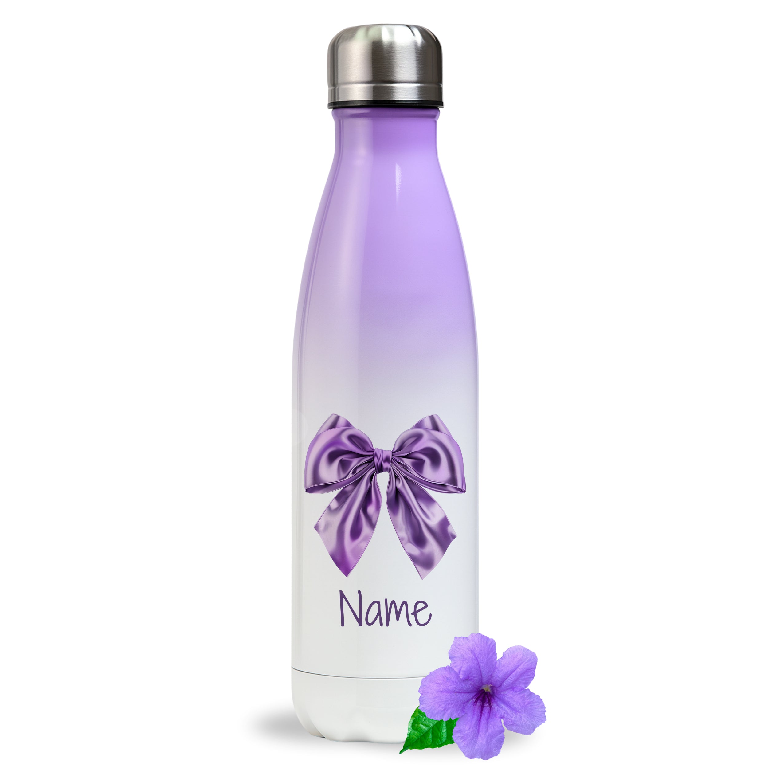 Thermos Trinkflasche lila Schleife