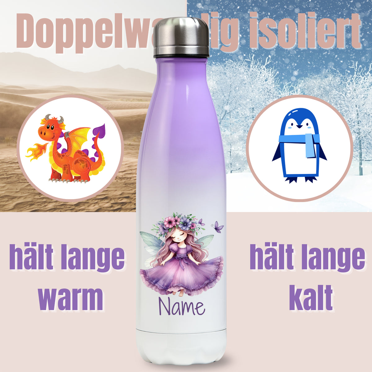 Thermos Trinkflasche Fee