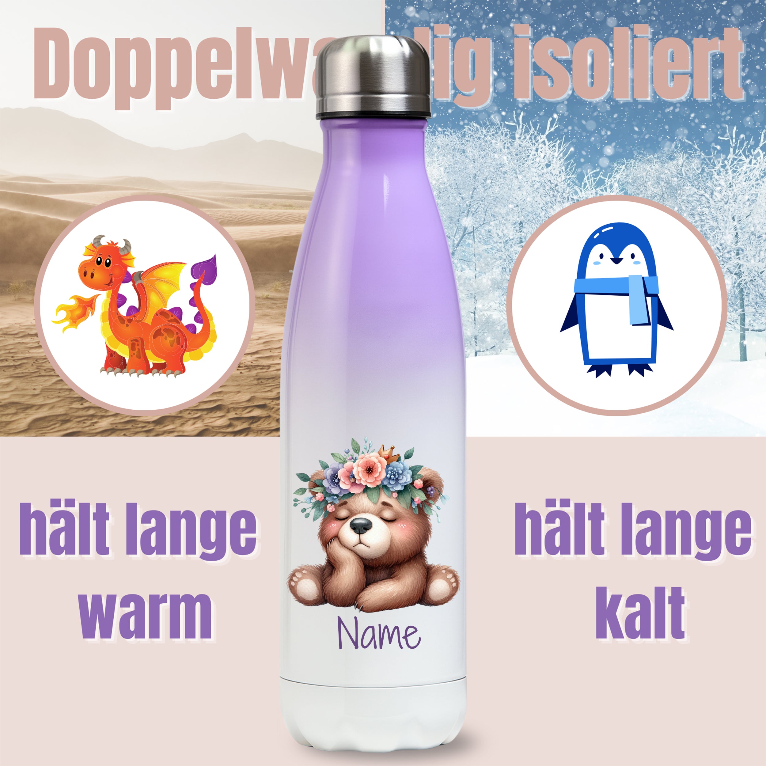 Thermos Trinkflasche Bär