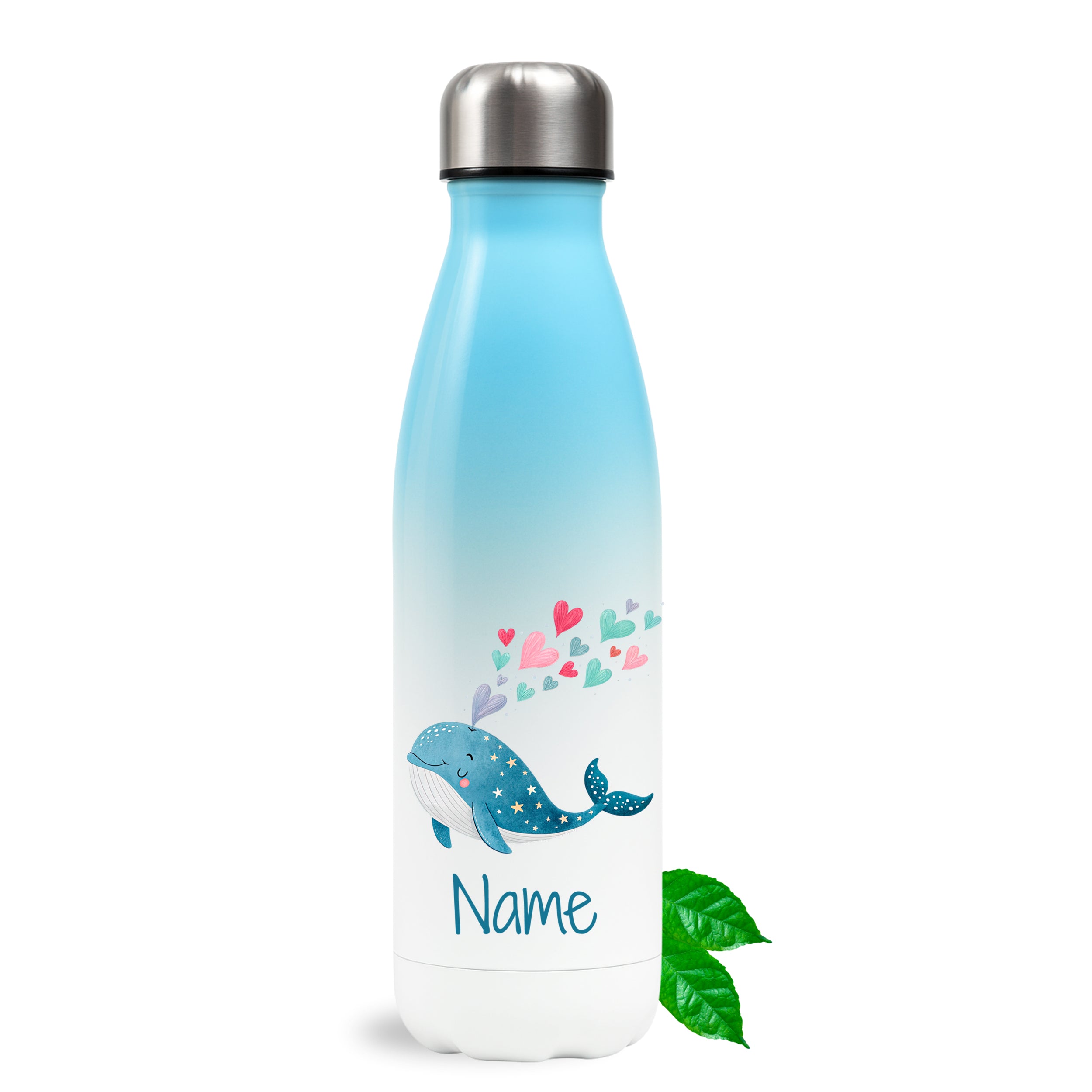 Thermosflasche Blau mit Wal