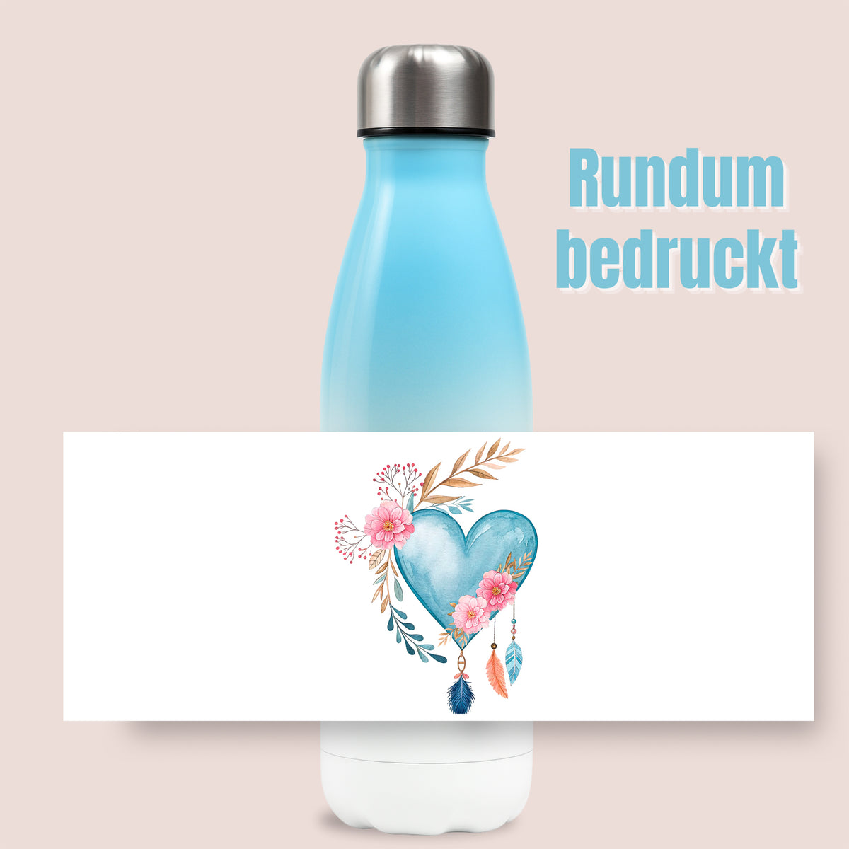 Thermosflasche mit Herzmotiv