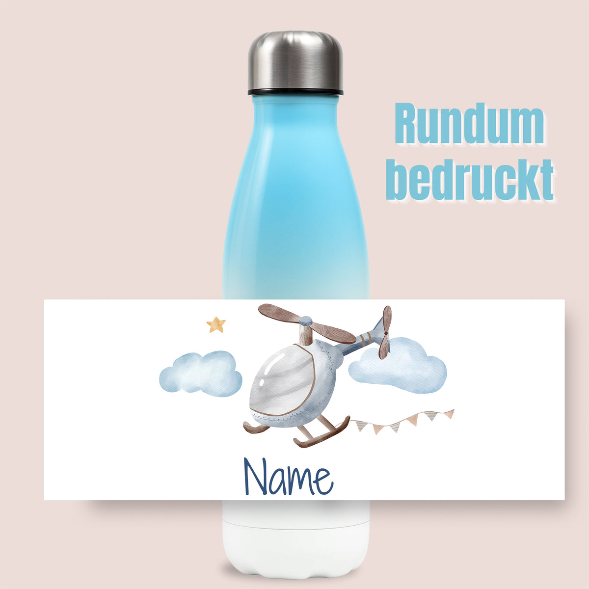 Thermosflasche mit Hubschrauber