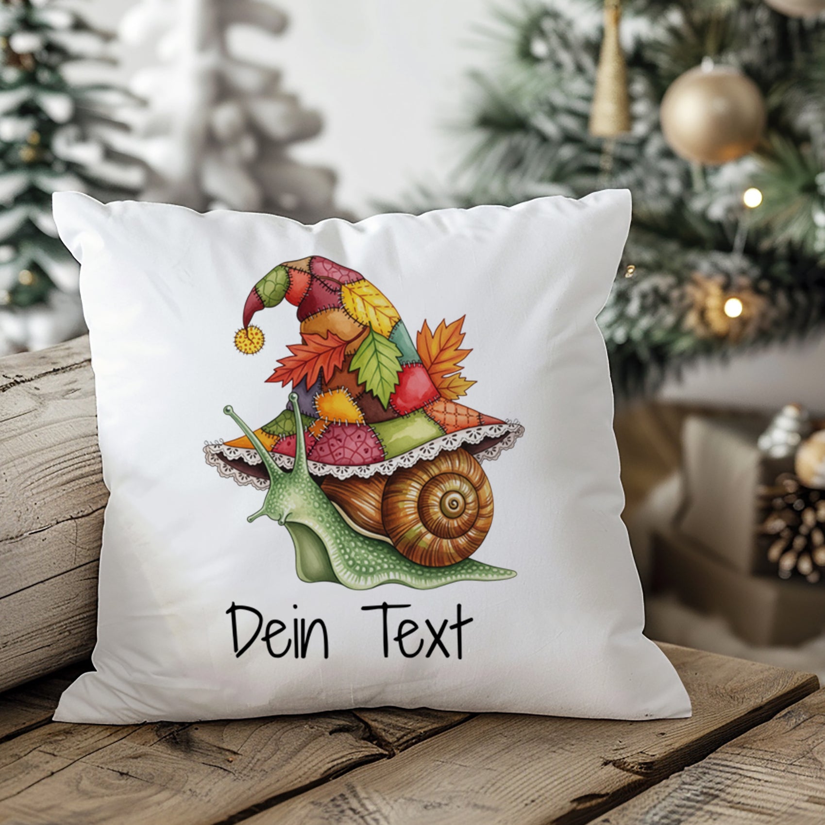 Kissenbezug Schnecke mit Hut