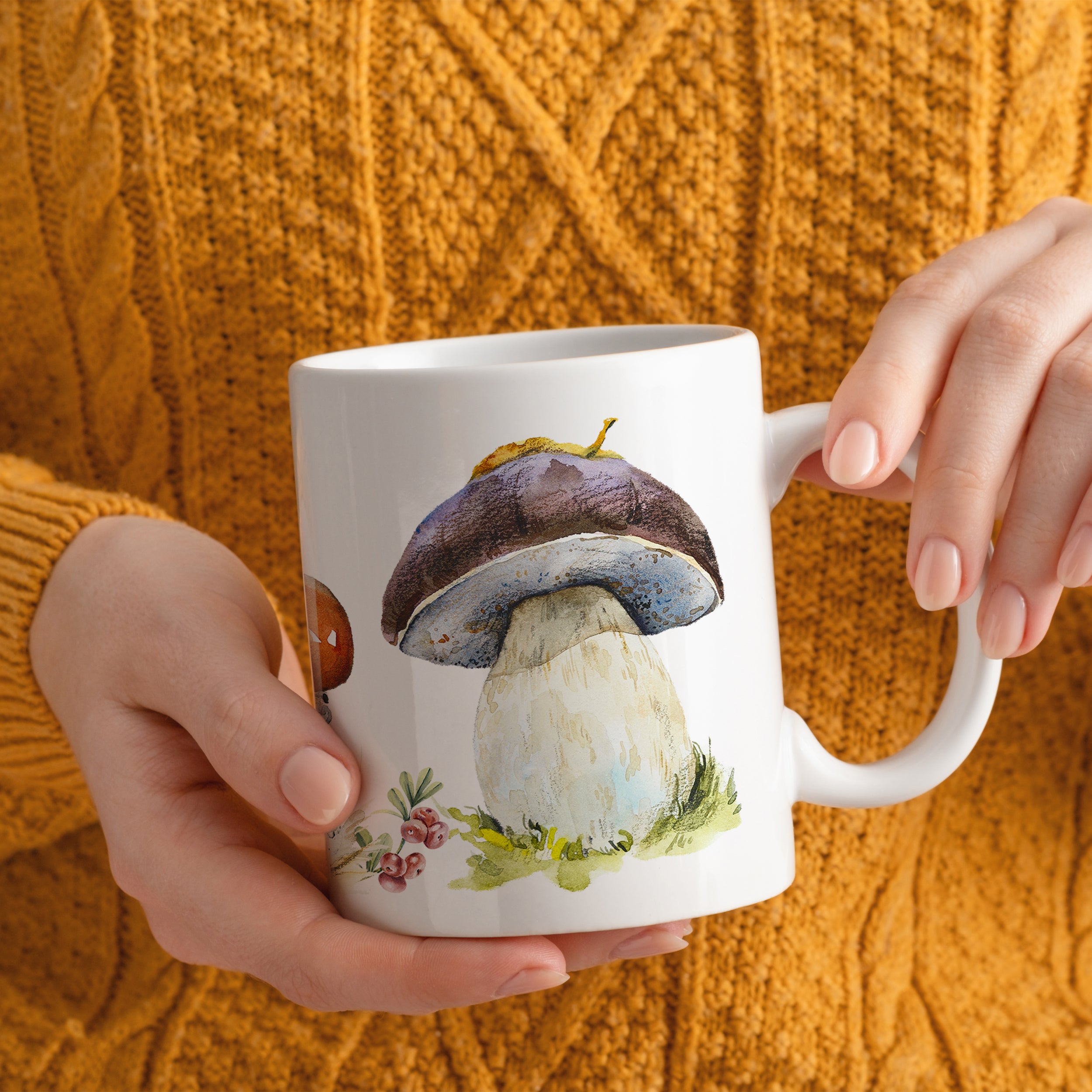 Tasse mit Pilzmotiv