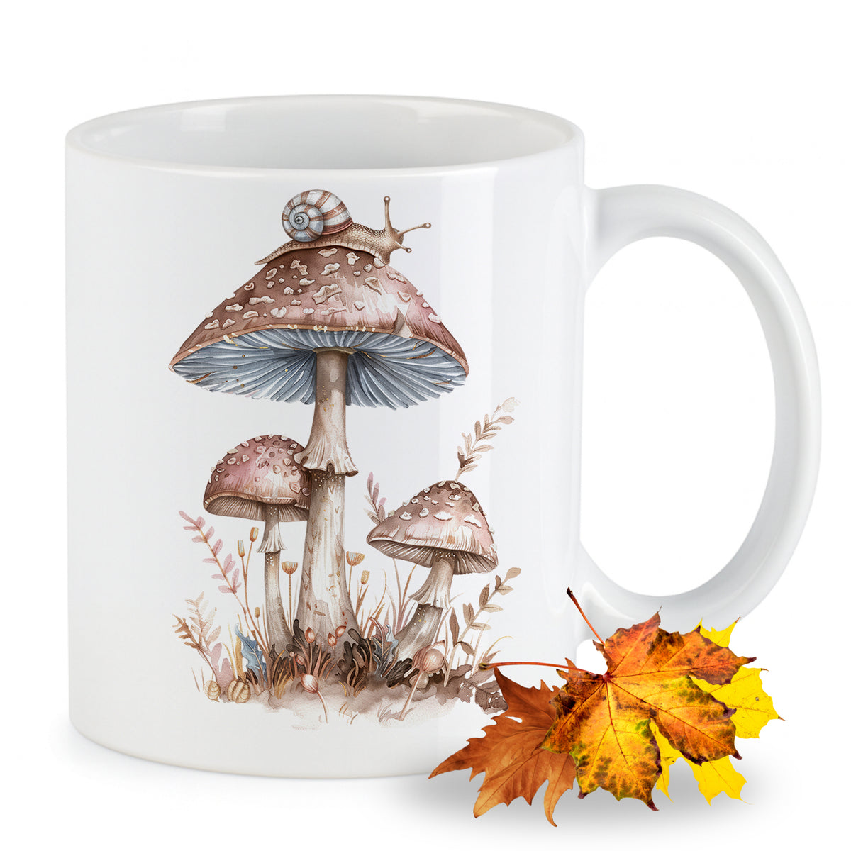 Tasse mit Pilzmotiv