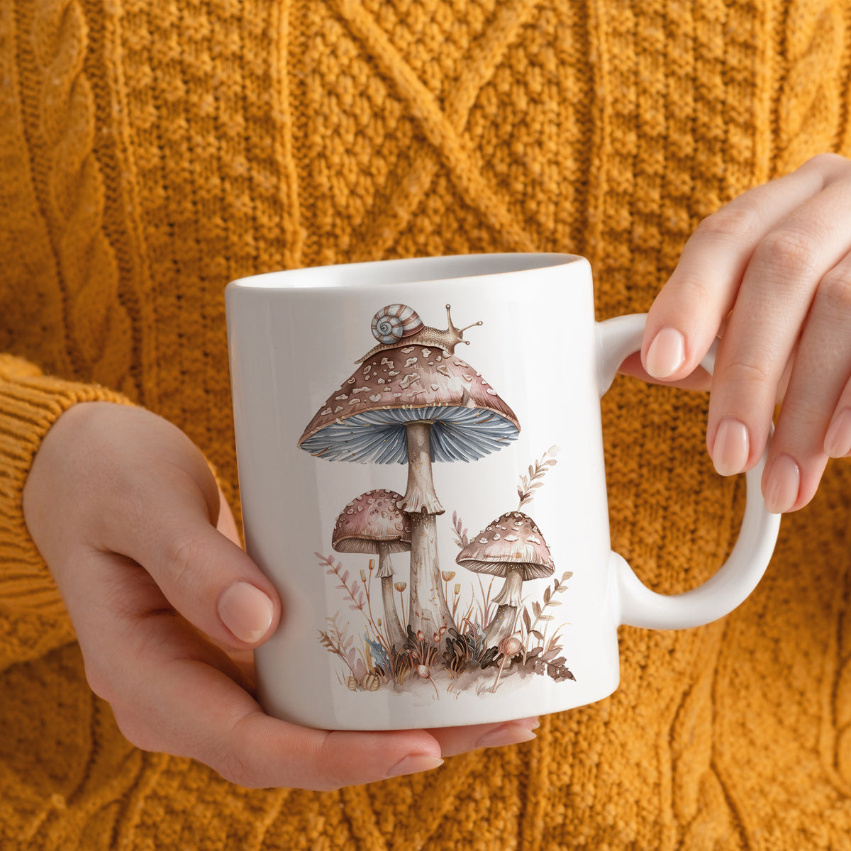 Tasse mit Pilzmotiv