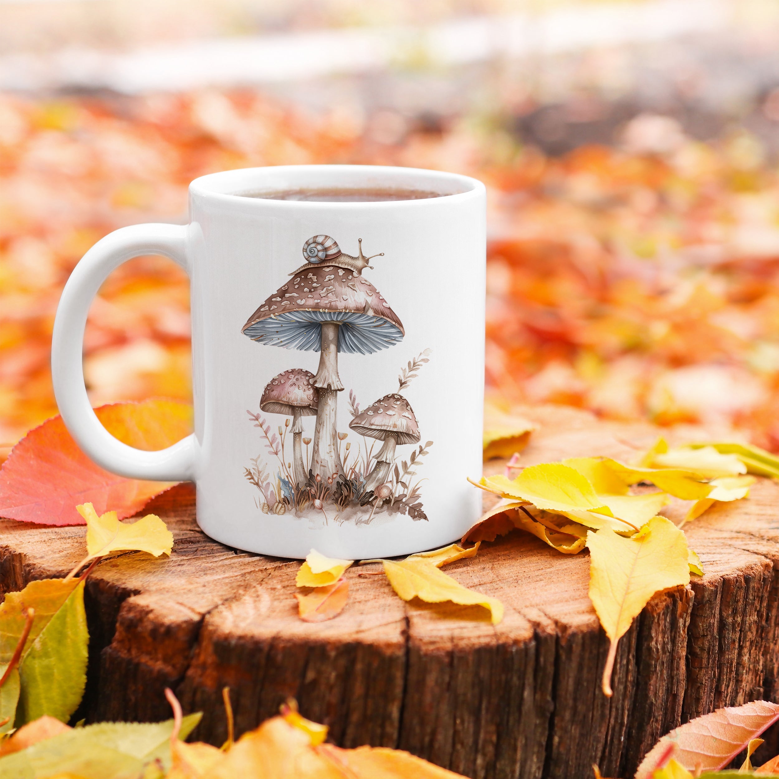 Tasse mit Pilzmotiv