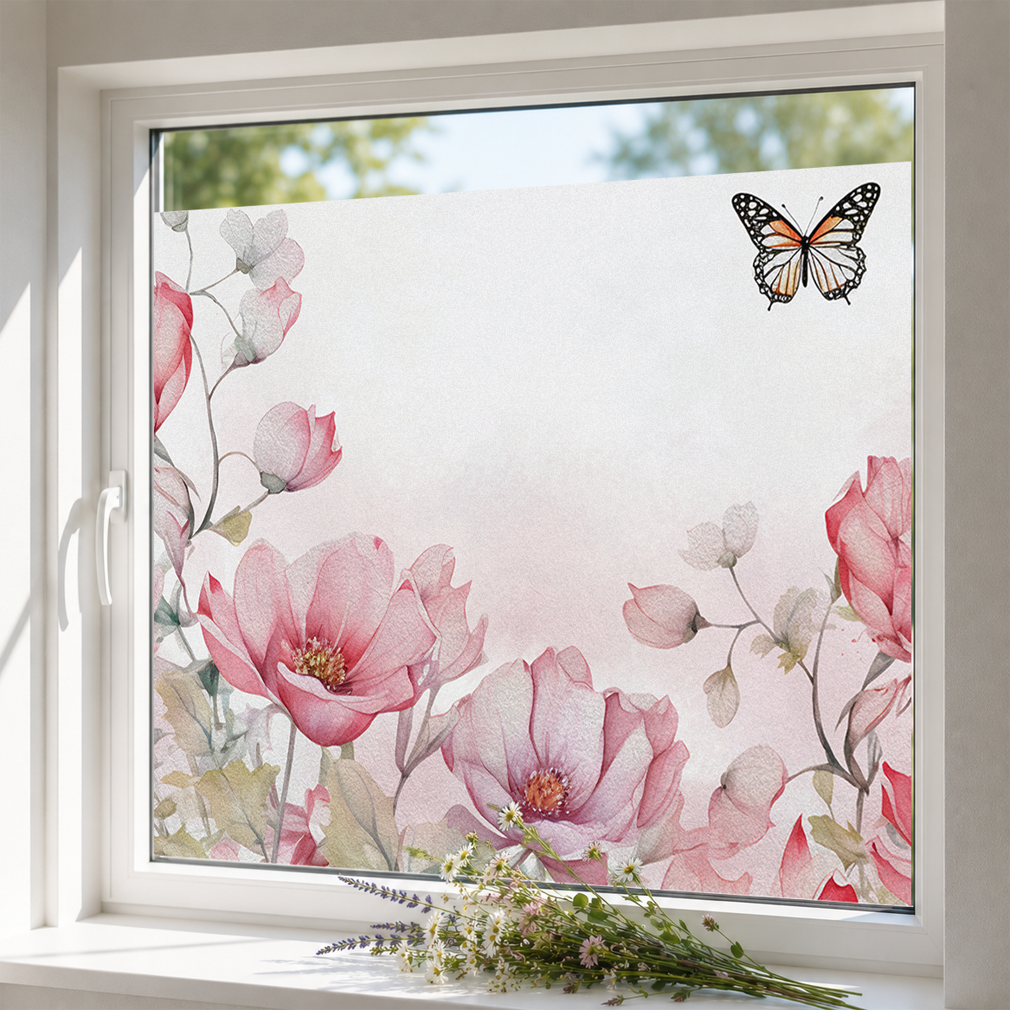 Fensterfolie Blumen