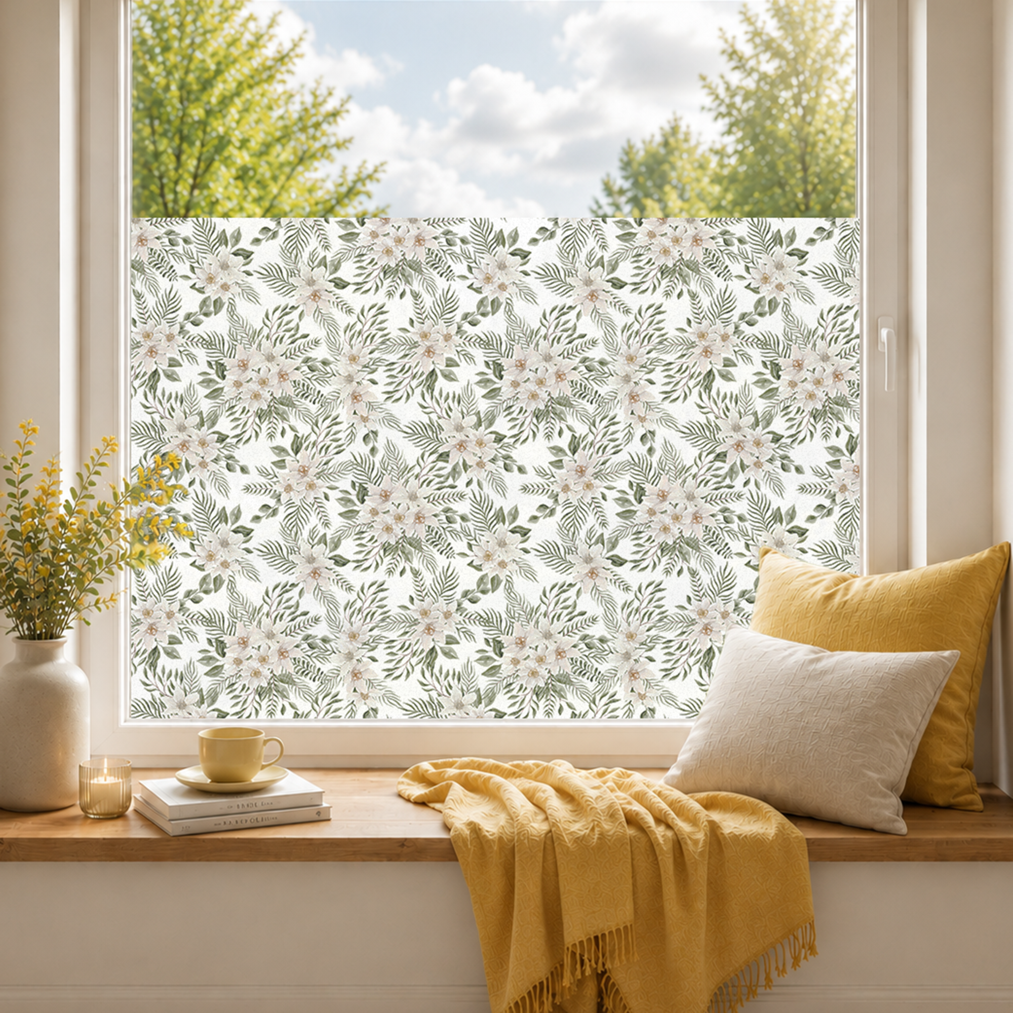 Fensterfolie Florales Blüten-Motiv