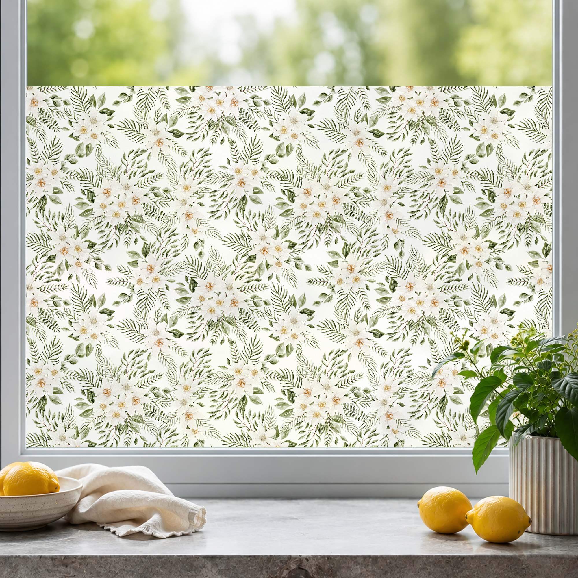 Fensterfolie Florales Blüten-Motiv