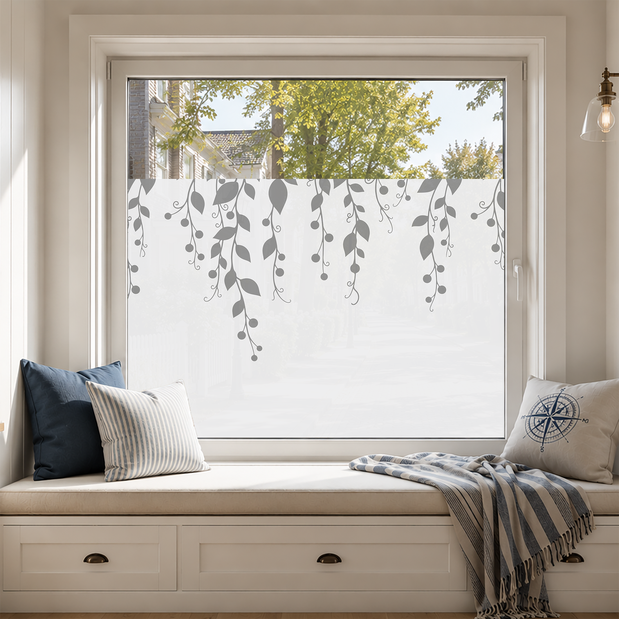 Fensterfolie Dekoratives Blätter-Motiv