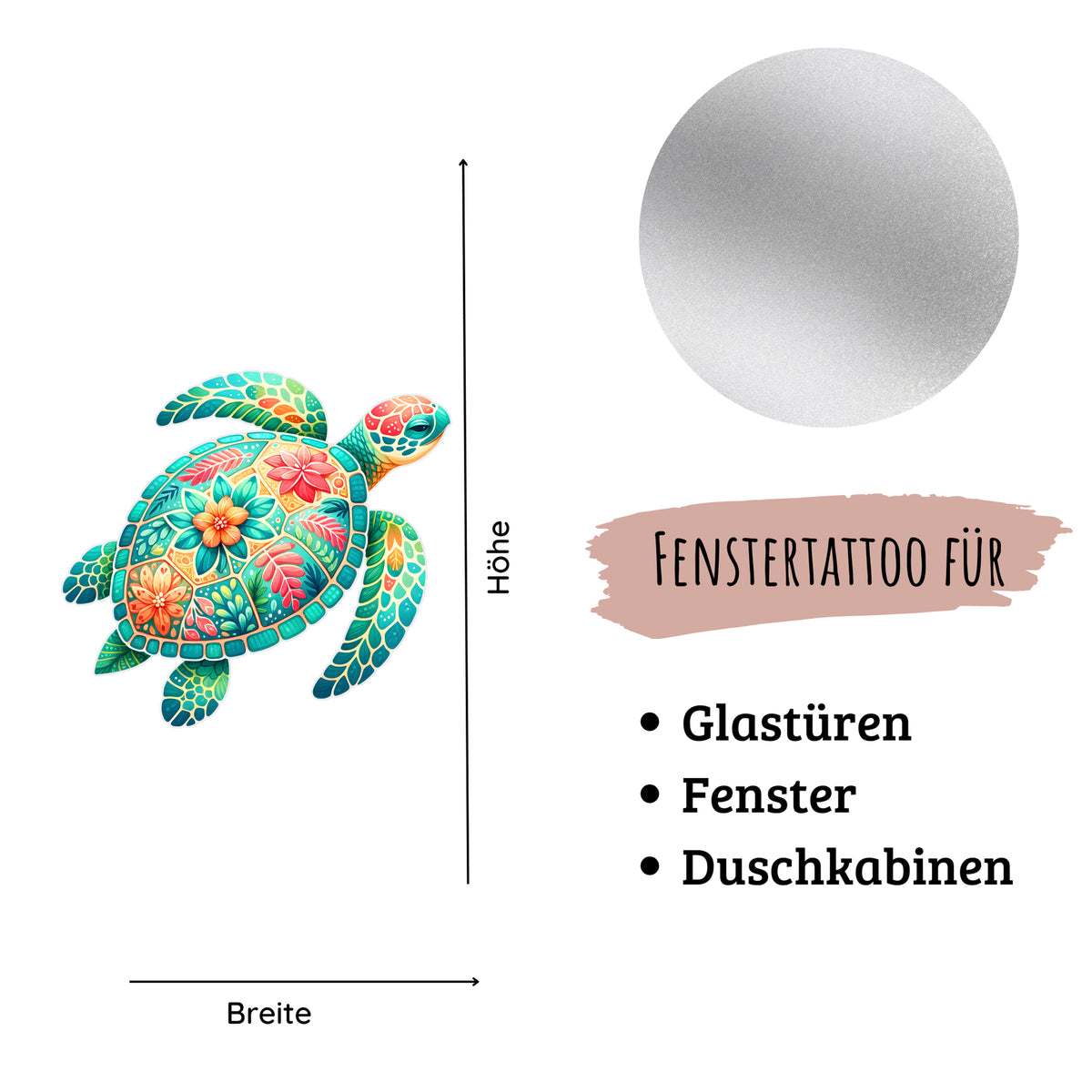 Fenstertattoo Schildkröte