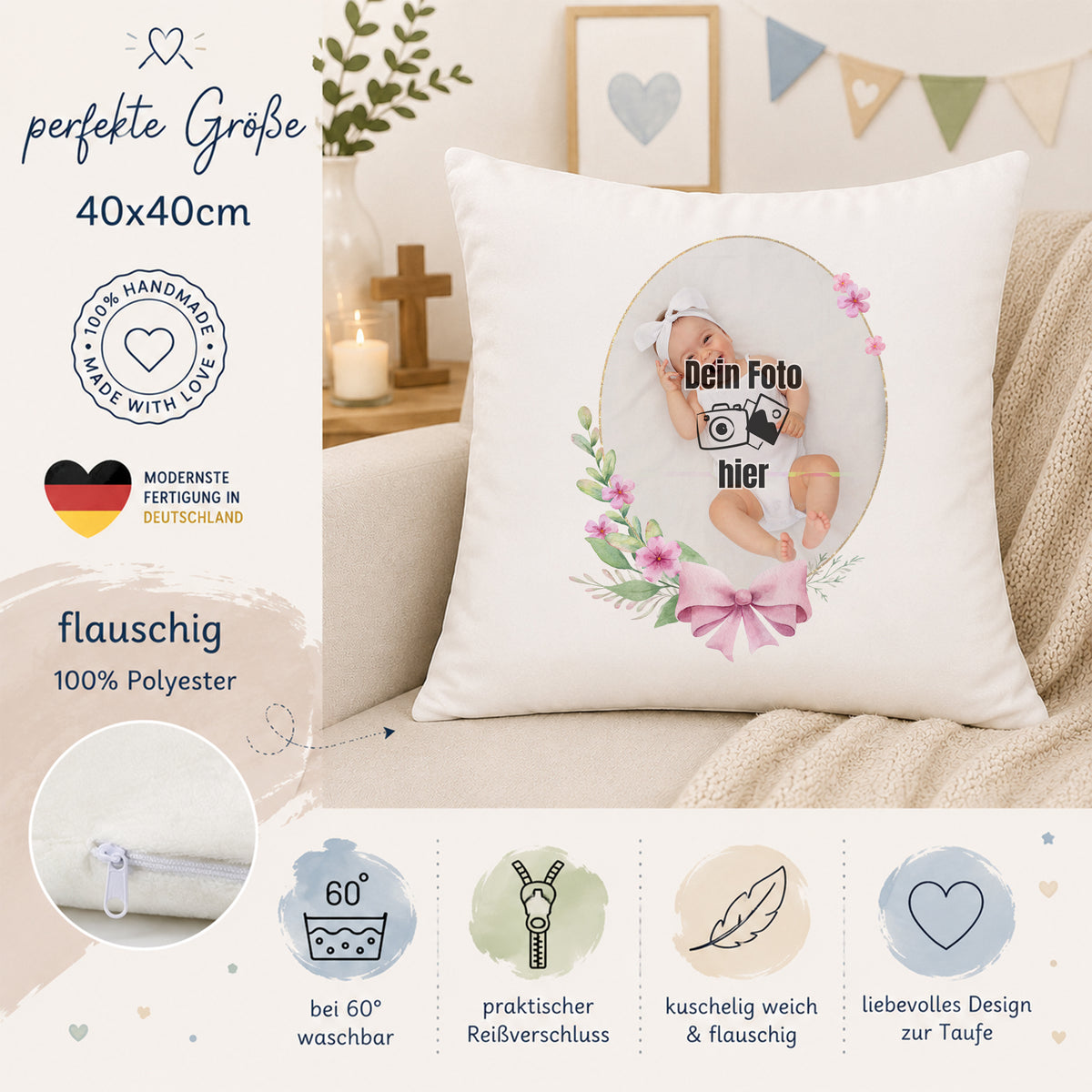 Kissen mit deinem Foto - Persönliche Erinnerungen schenken