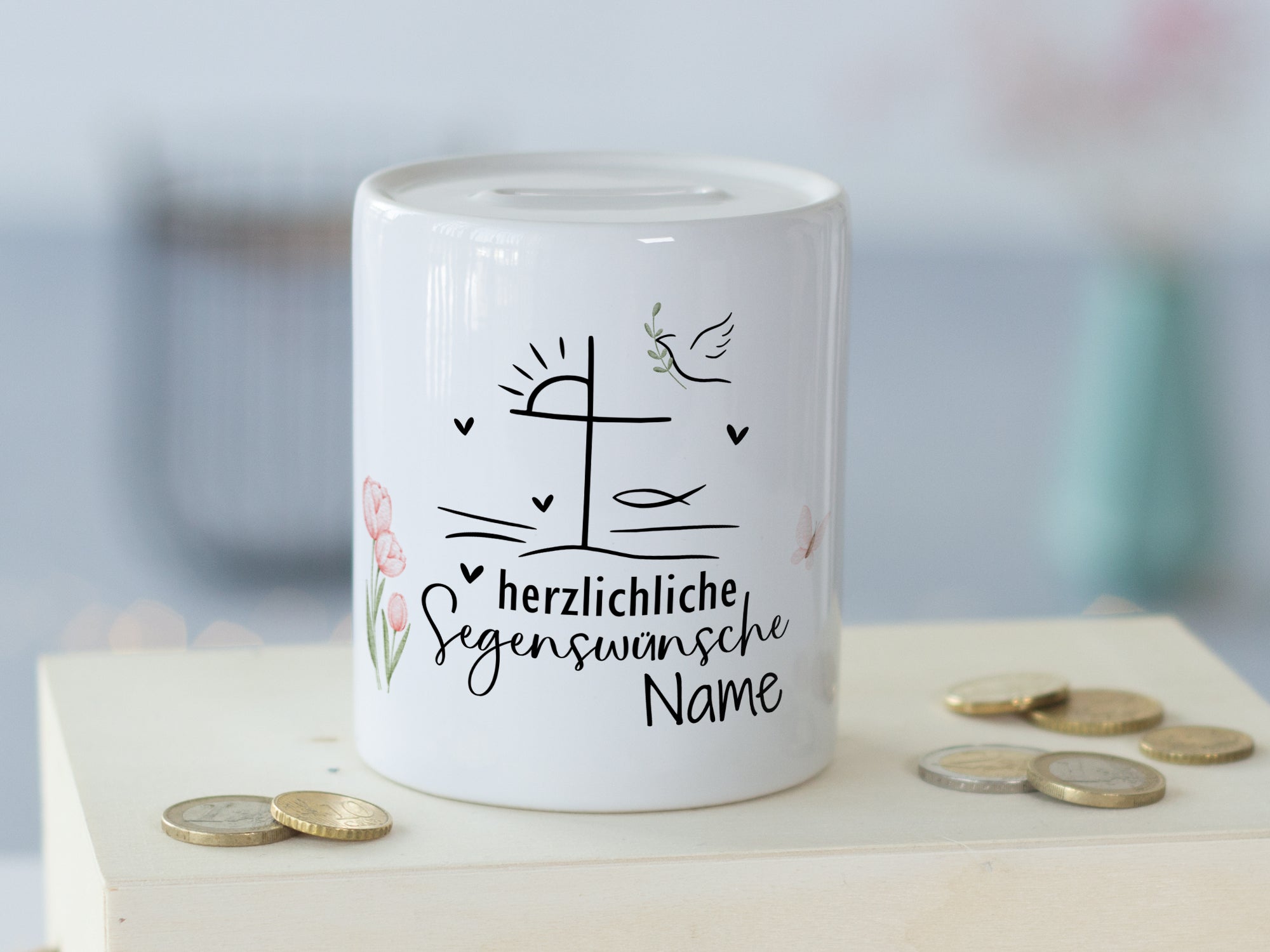 Spardose Taufe - Herzliche Segenswünsche für besondere Momente