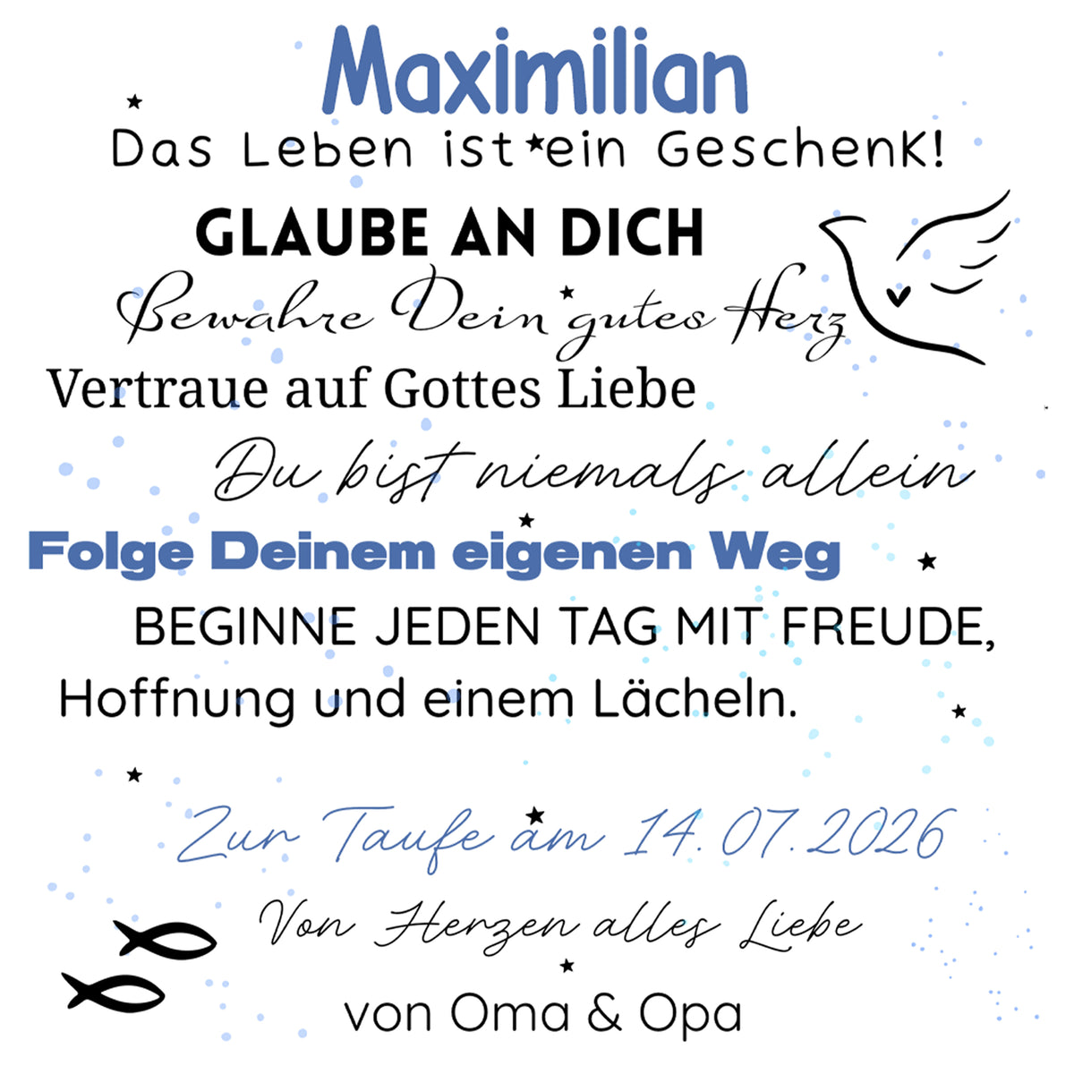 Spardose Taufe - Glauben und Hoffnung für dein Kind