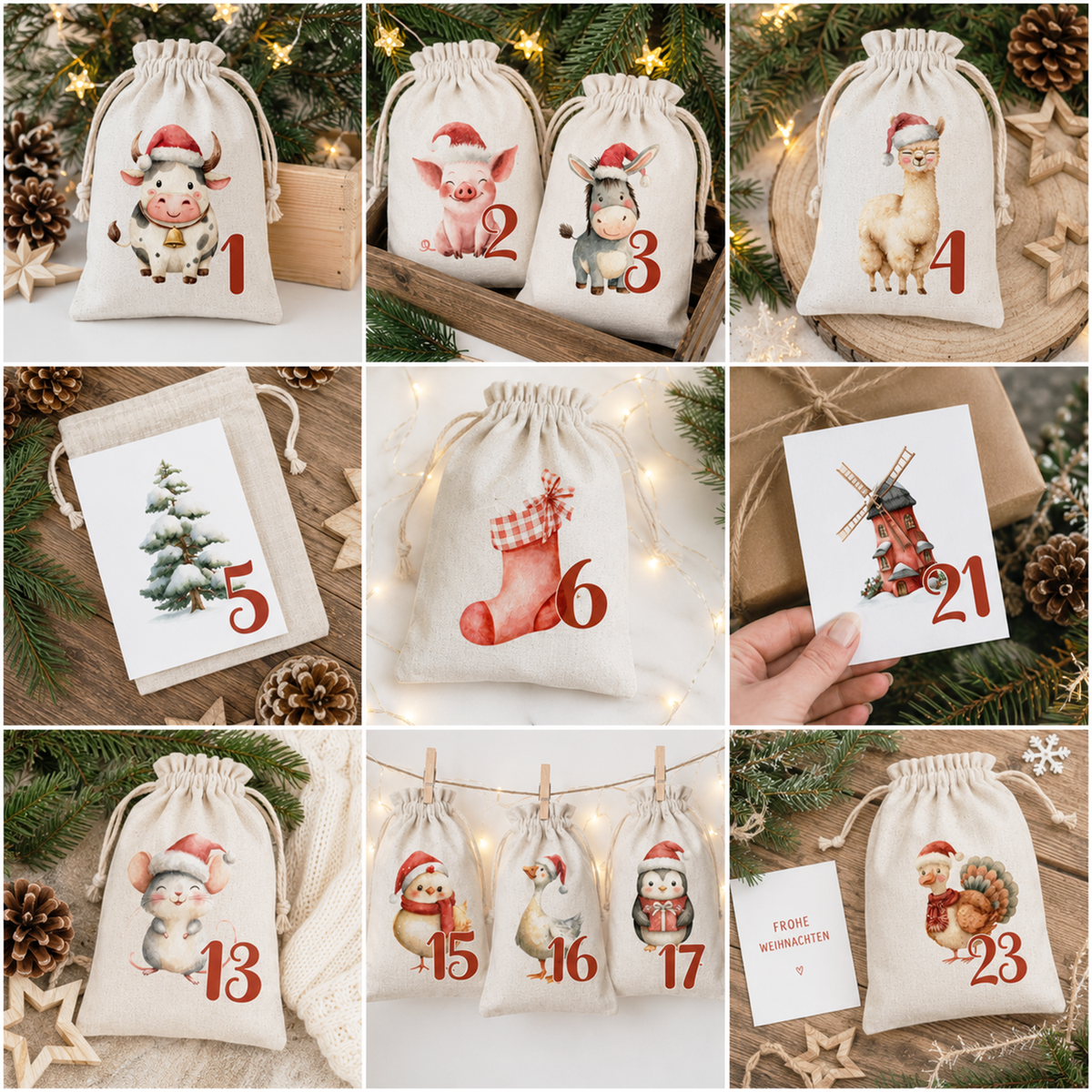 Adventskalender Weihnachten auf dem Bauernhof