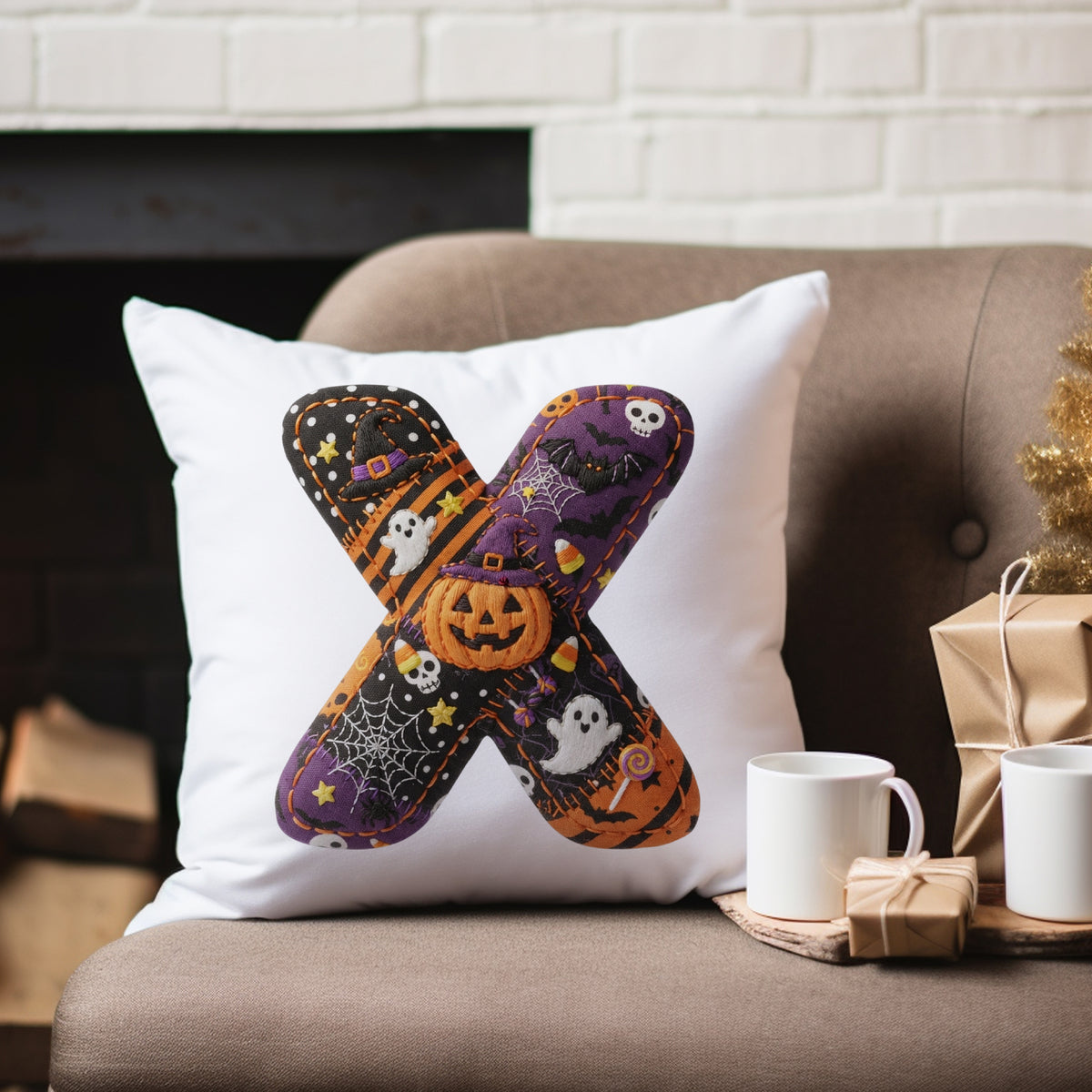 Kissenbezug mit Halloween-Motiv X