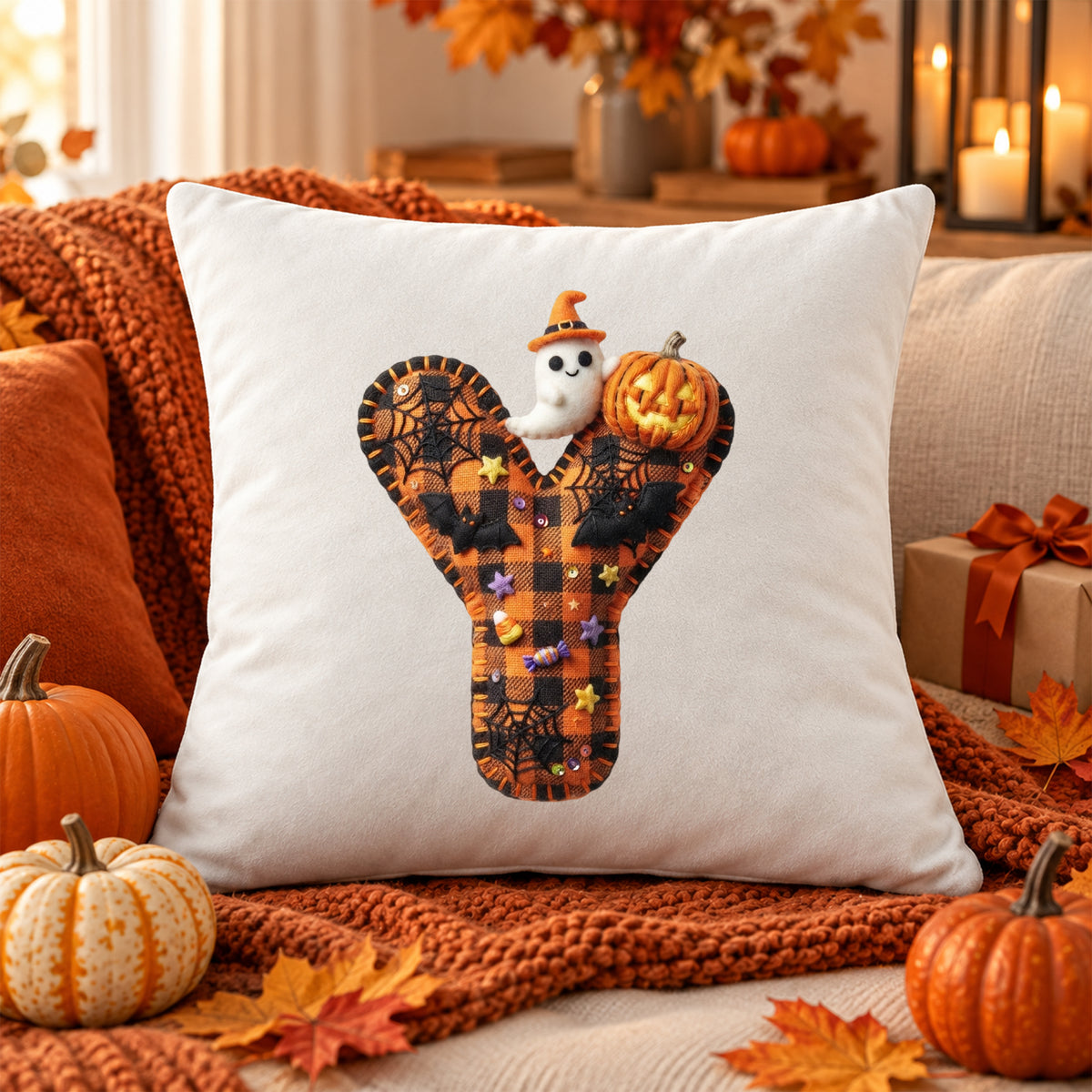 Kissenbezug mit Halloween-Motiv Y