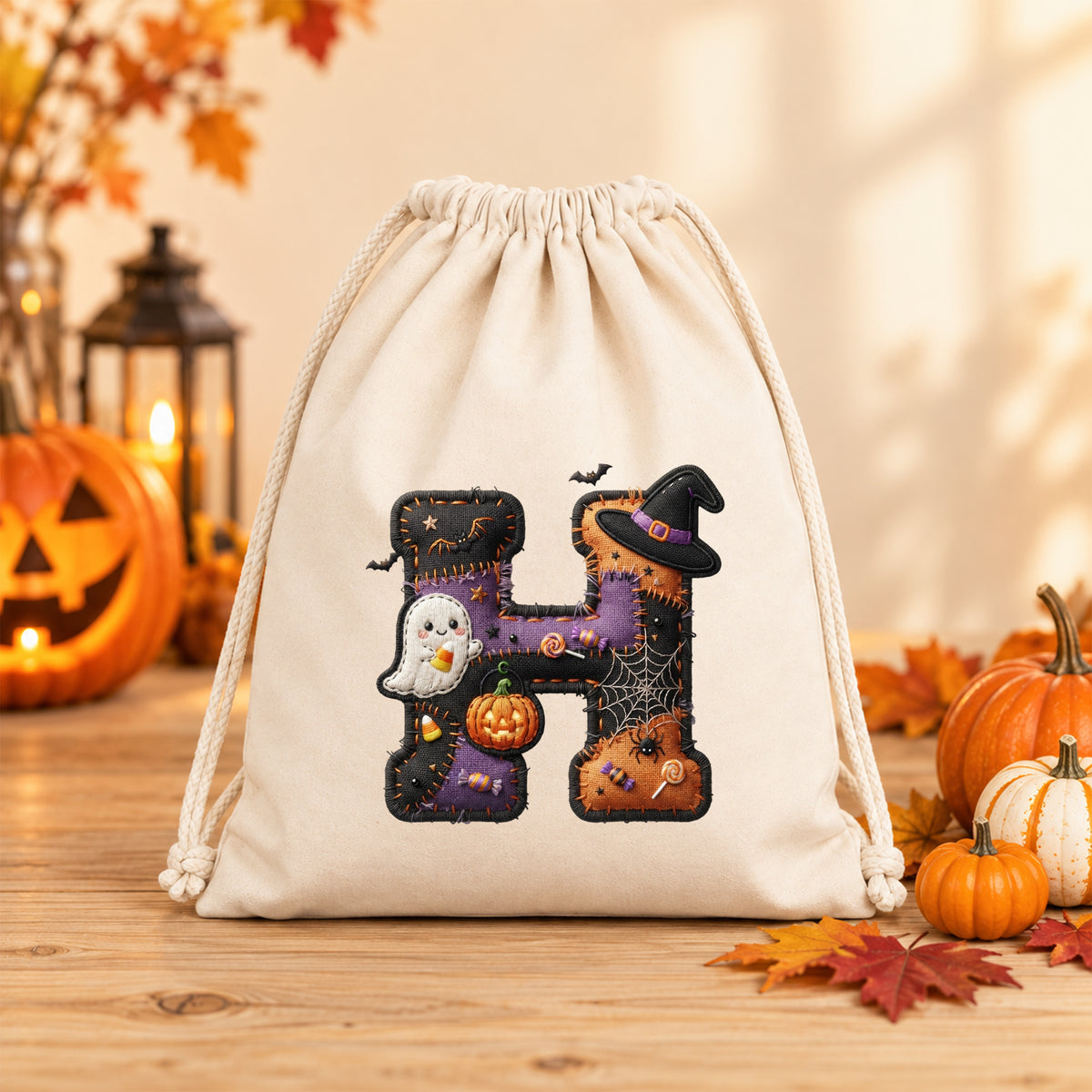 Turnbeutel Halloween Buchstabe H - Gruselige Freude für die Kleinen