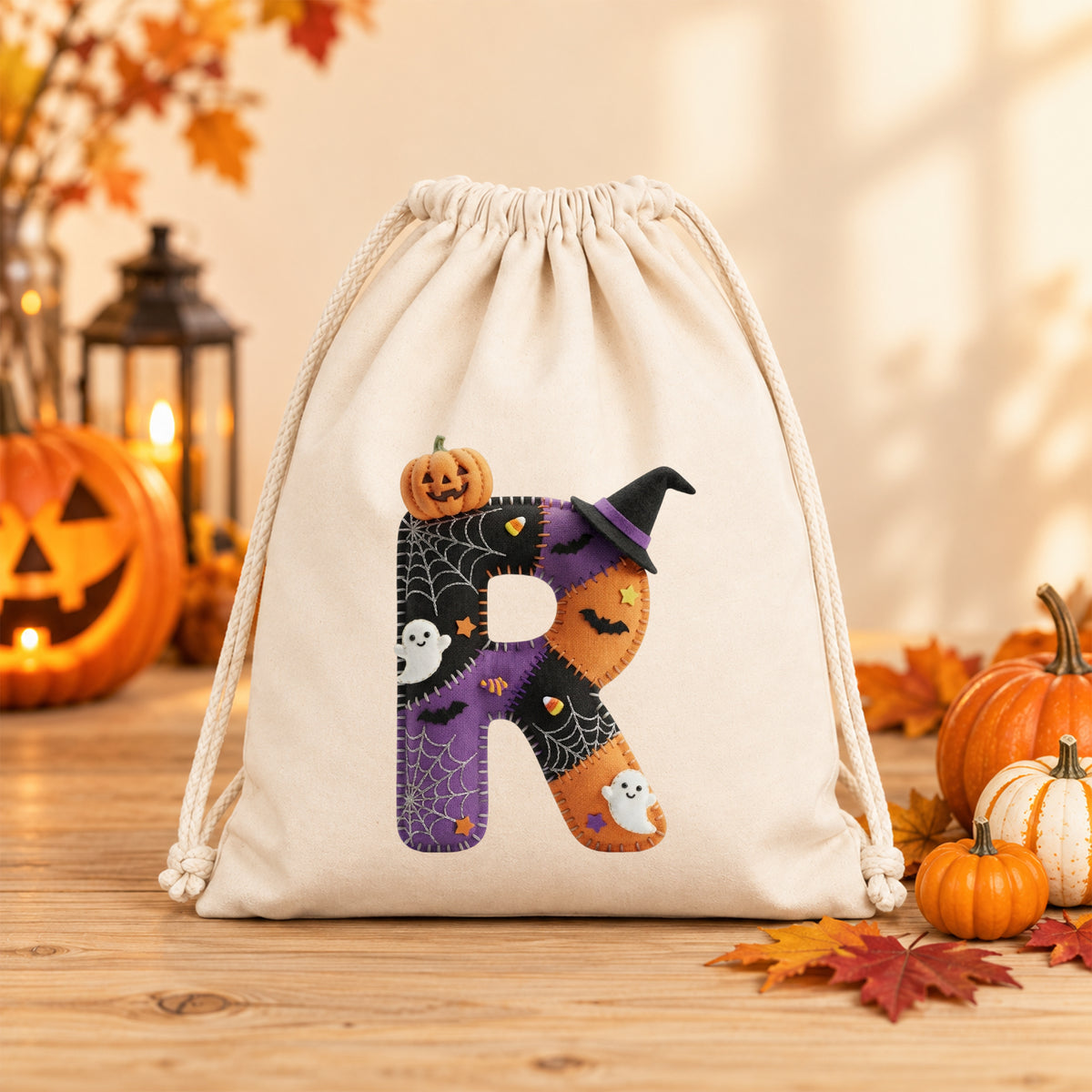 Turnbeutel Halloween Buchstabe R - Für schaurig schöne Abenteuer