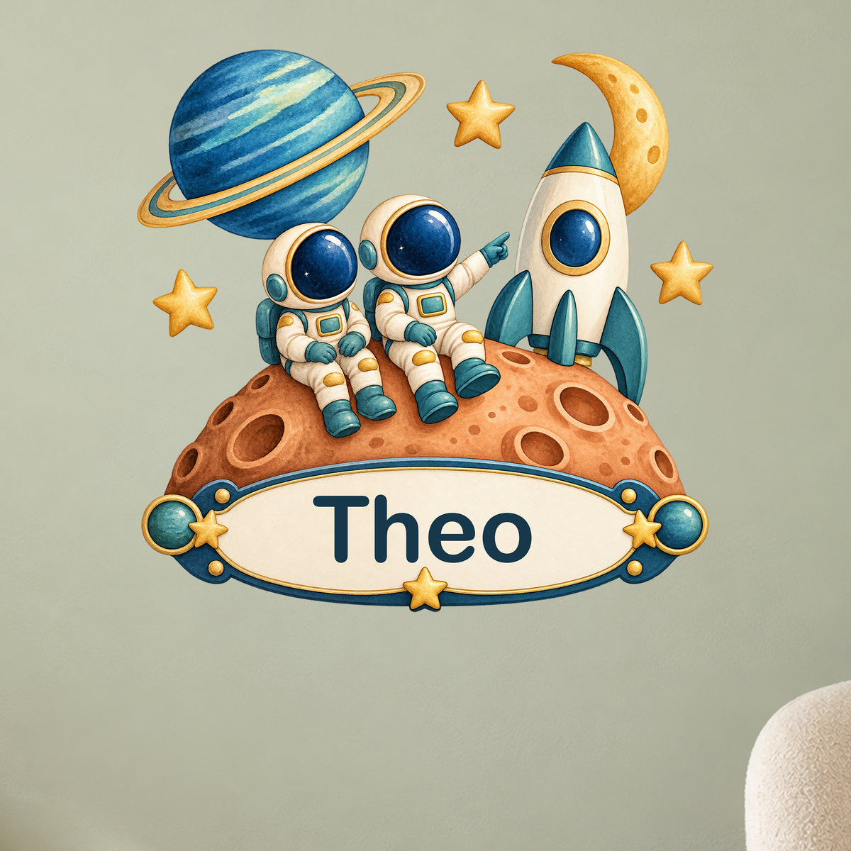 Personalisiertes Wandtattoo Weltall Astronautenfreunde – Weitere Wohnidee