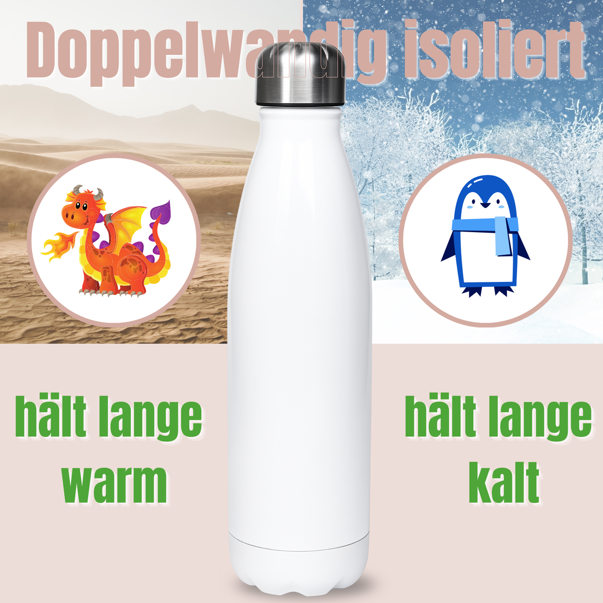 Thermosflasche mit Fußball-Motiv 500ml