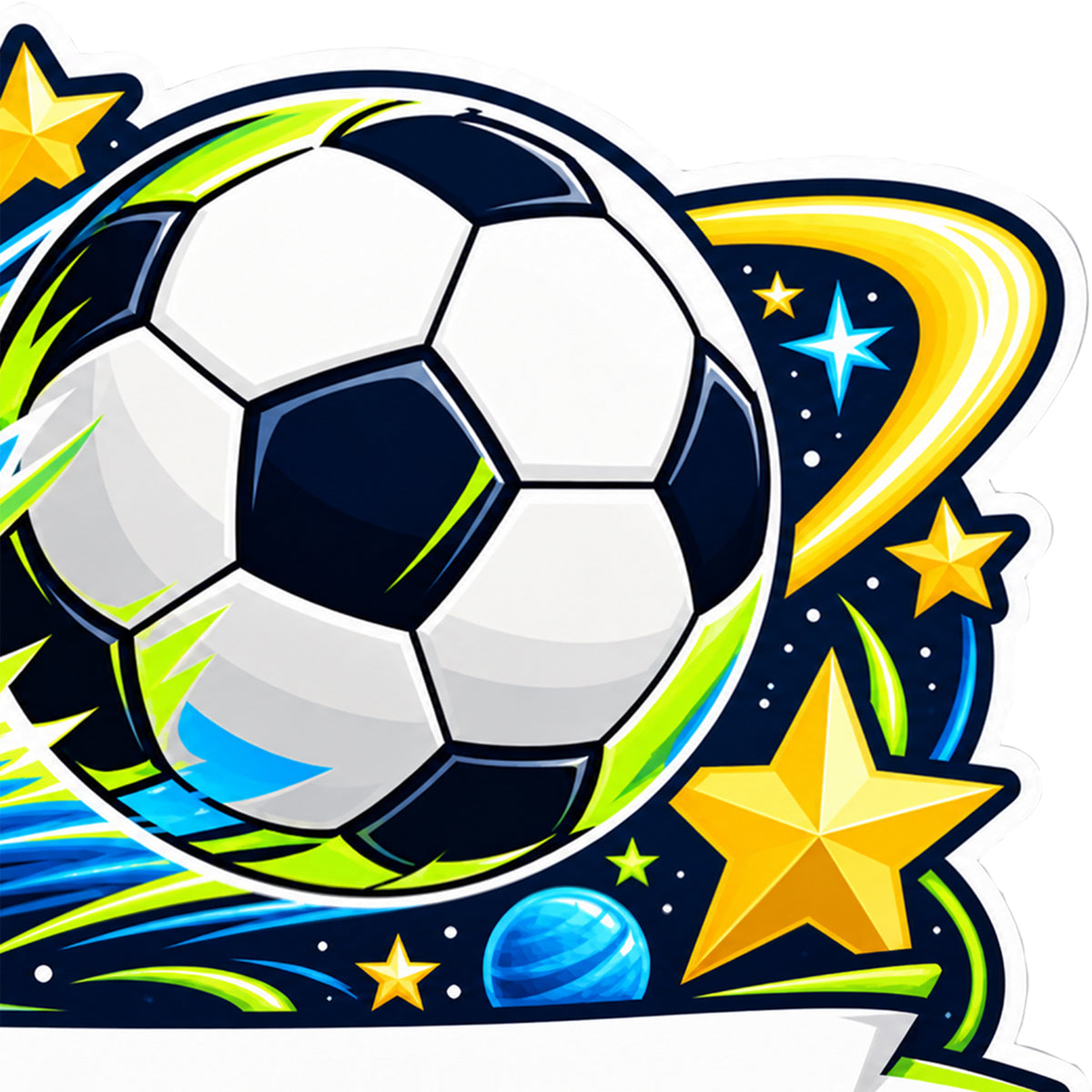 Fußball-Sticker Sternenkicker: Detailansicht des bedruckten Motivs
