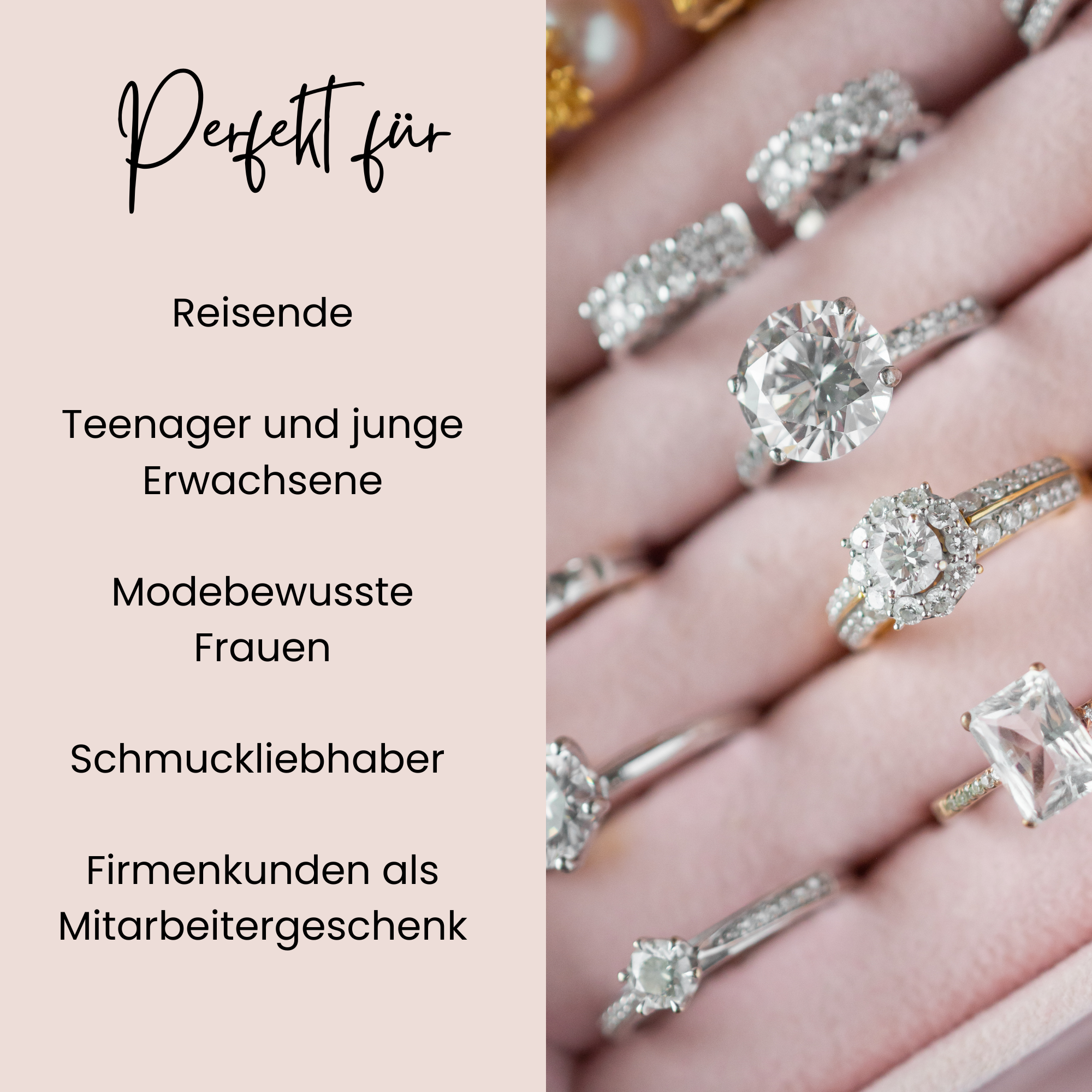 Schmuckringe mit klaren Steinen und eleganten Designs.