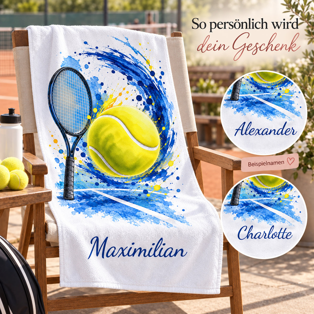 Personalisiertes Tennis-Handtuch Ball – Ansicht 5