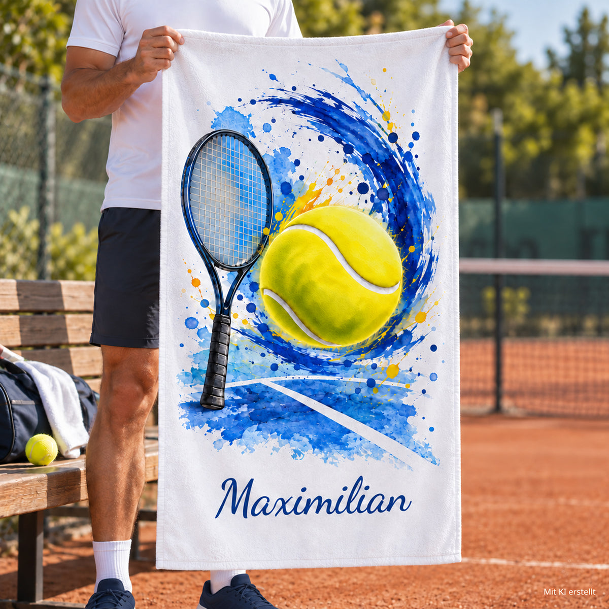 Personalisiertes Tennis-Handtuch Ball – Ansicht 7