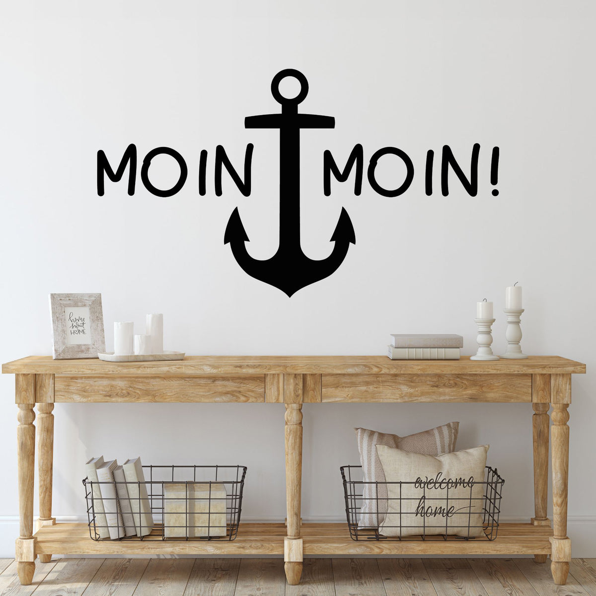 Schwarzer Anker mit dem Text "MOIN MOIN!"