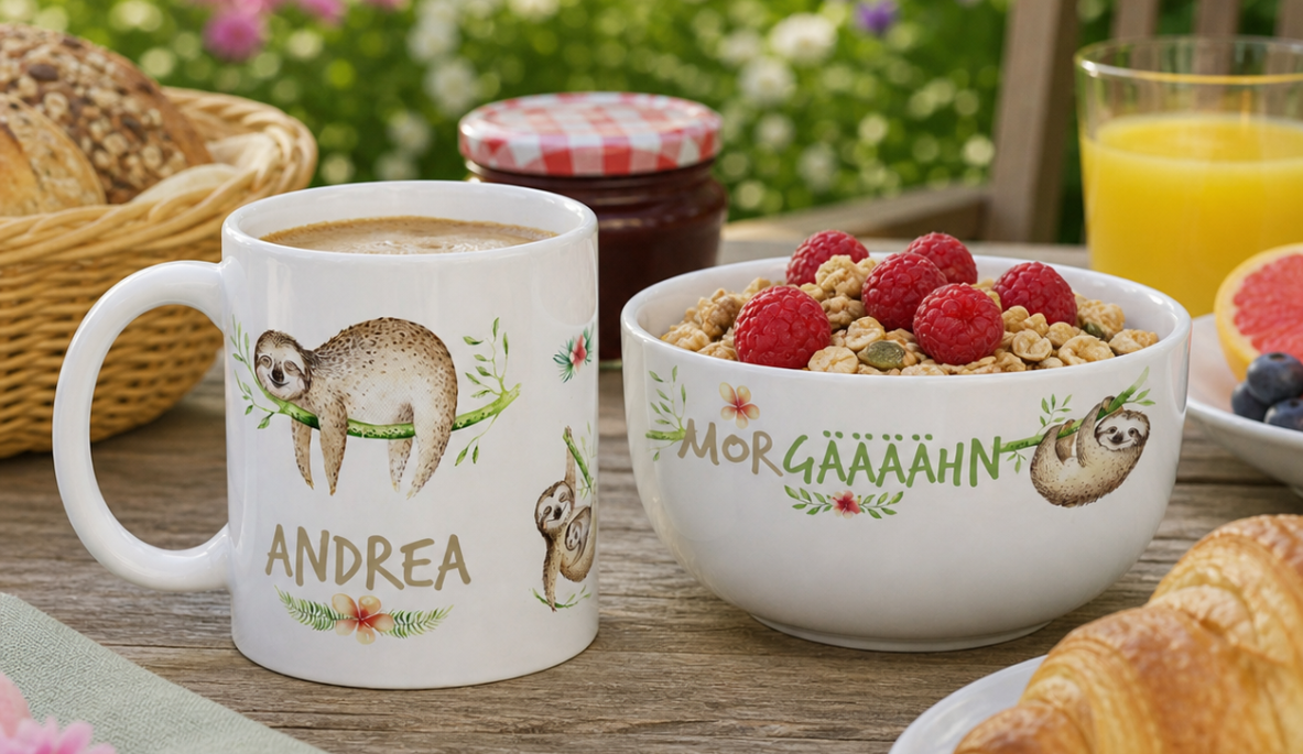 Personalisierte Frühstückssets als Geschenk: 9 Gründe, warum Müslischale & Tasse immer gut ankommen