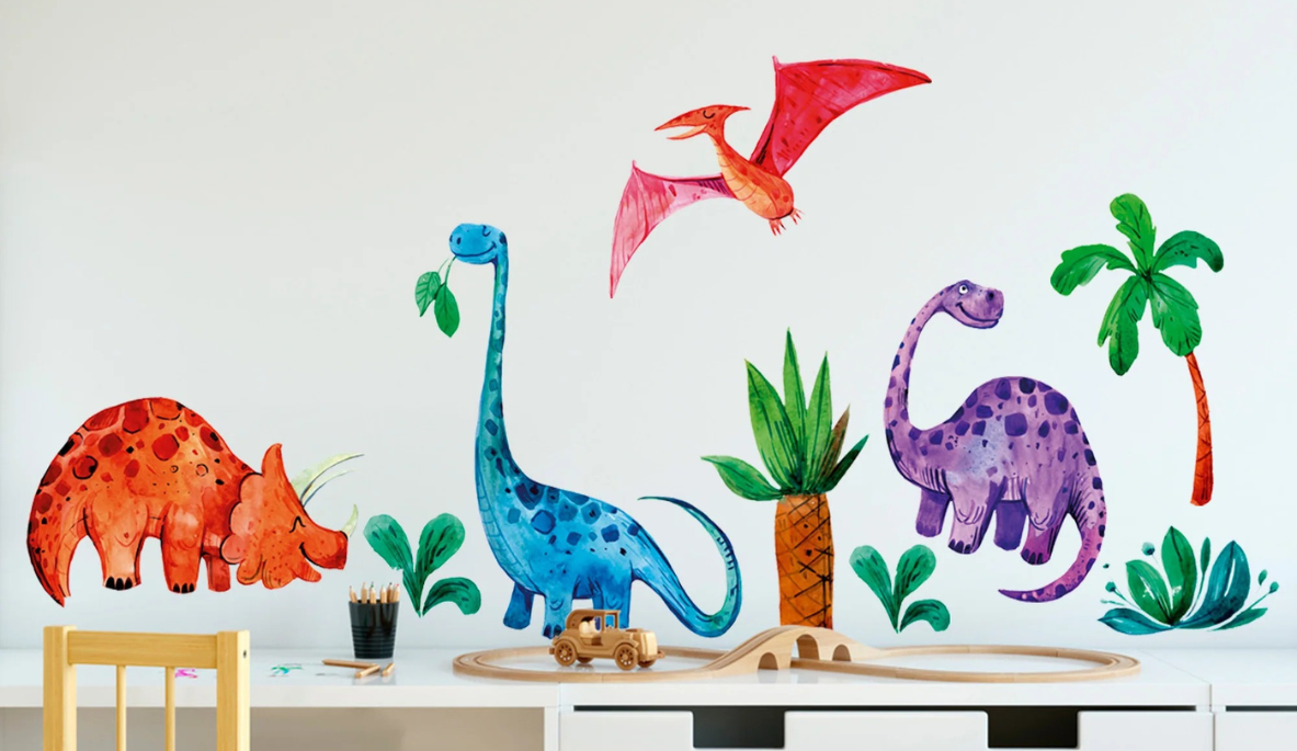 Dino Wandtattoos fürs Kinderzimmer: 15 Ideen für eine coole Dino-Wand in 10 Minuten