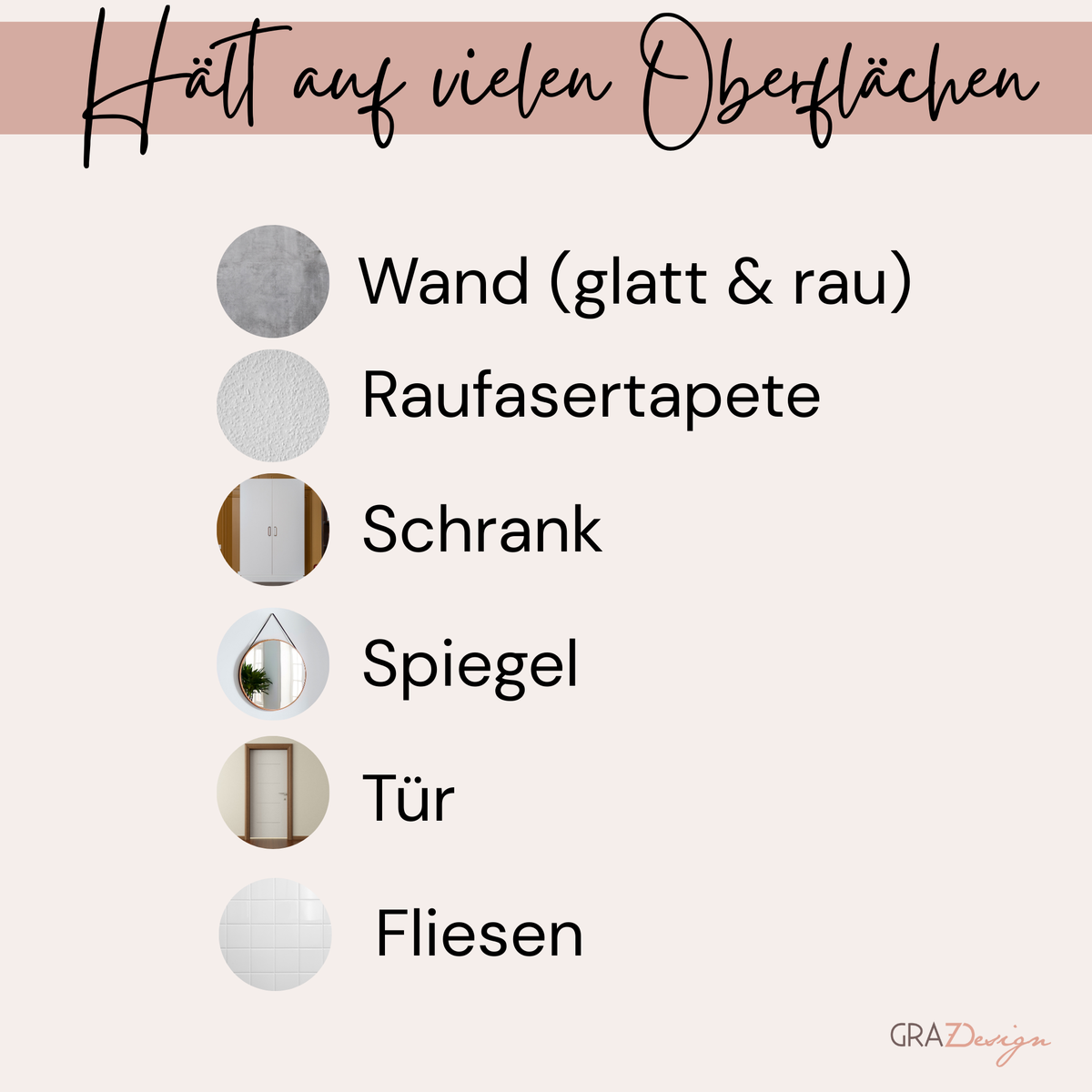 Wand, Raufasertapete, Schrank, Spiegel, Tür, Fliesen.