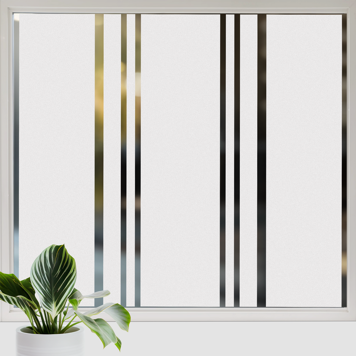 Fensterfolie Streifenmuster auf Glas