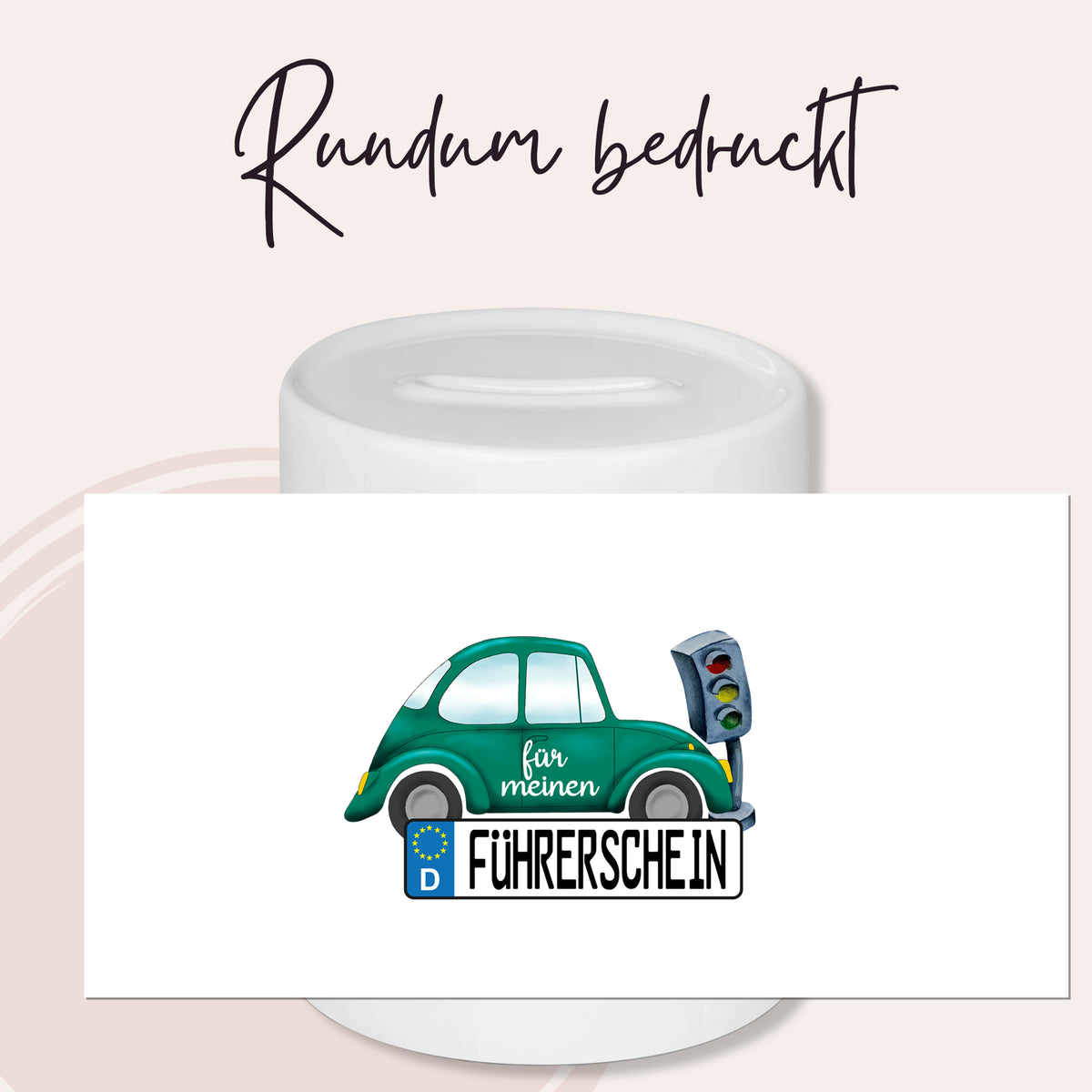 Grüner Auto-Aufkleber für Führerschein mit Ampel.