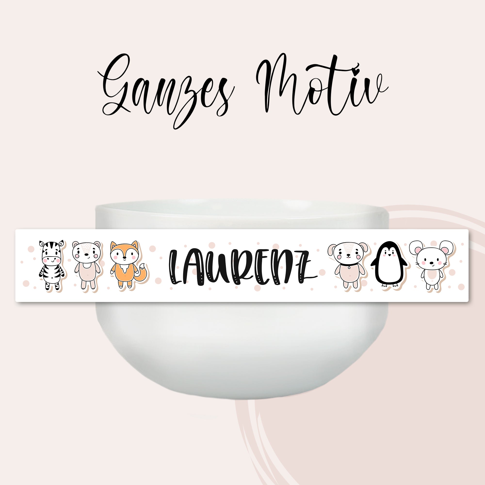 Müslischale mit Tieren und Guten Appetit