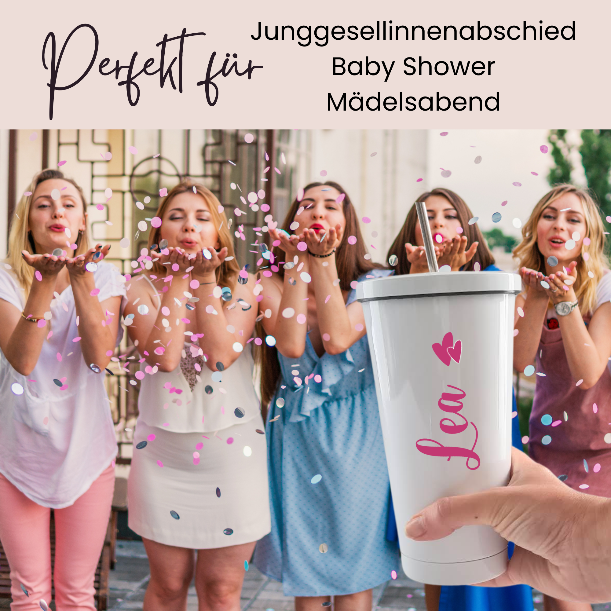 Trinkbecher mit Herzchen